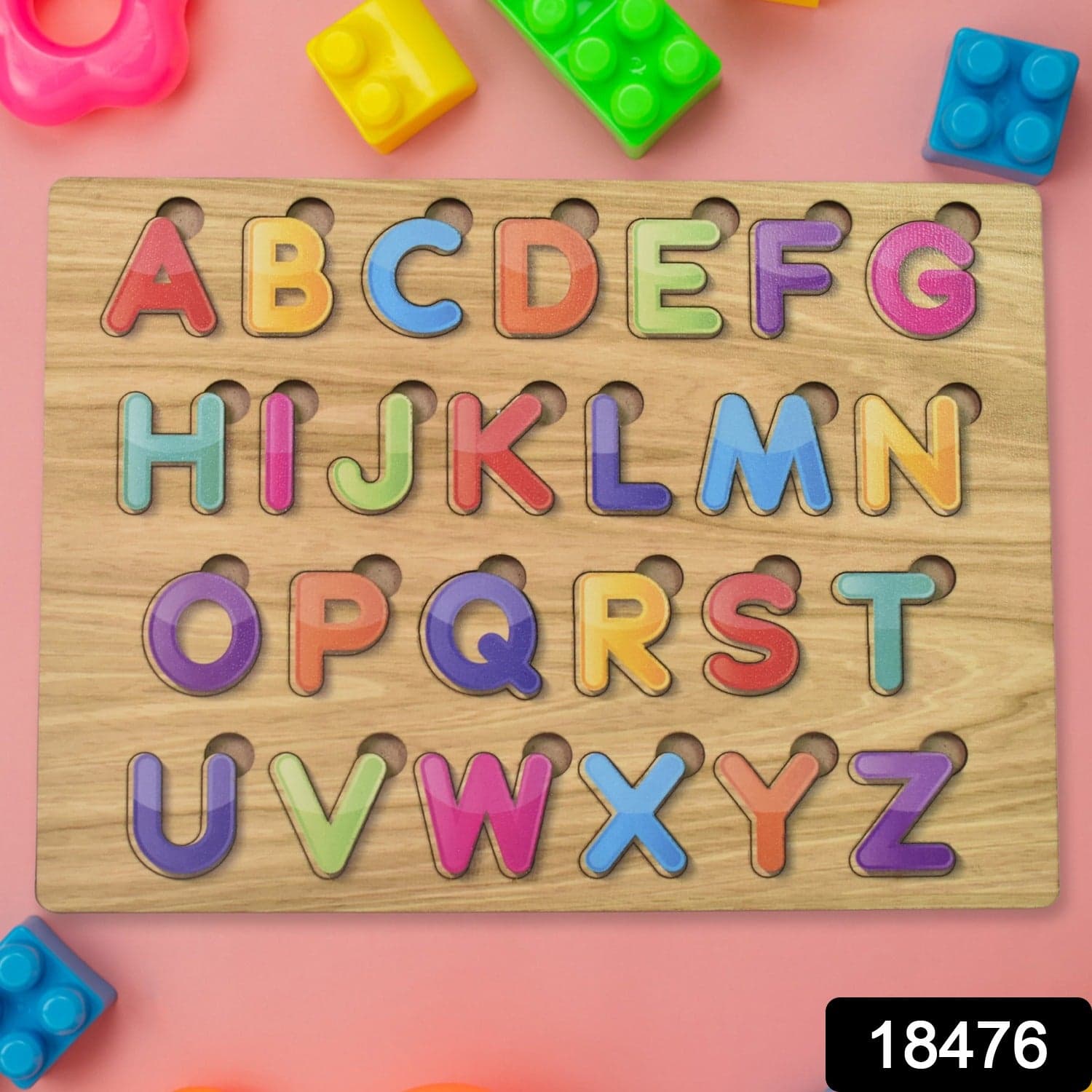 Wooden Puzzle Board ABC Letters Shapes Educational Learning Toys (1 Set) thumbnail 2