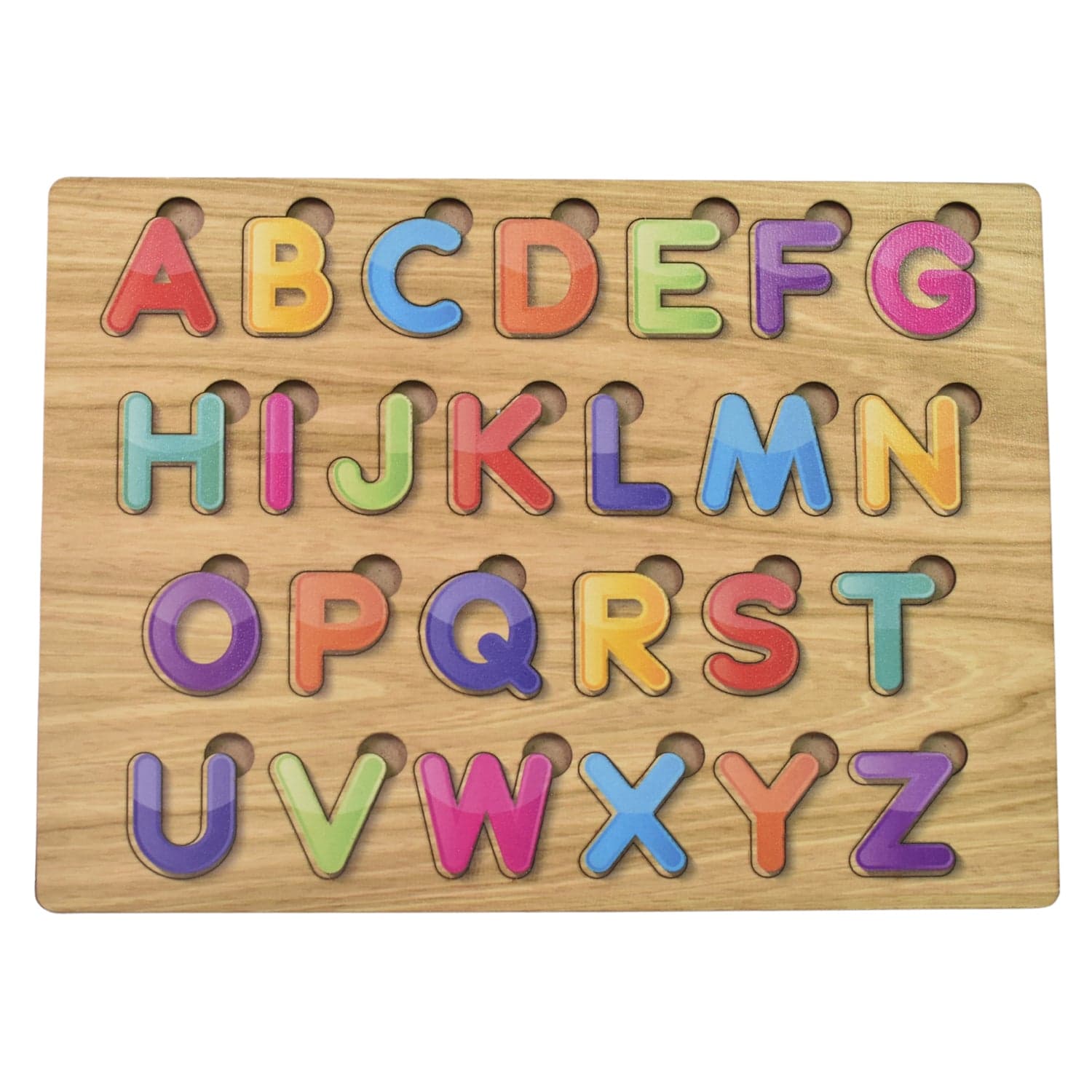 Wooden Puzzle Board ABC Letters Shapes Educational Learning Toys (1 Set) thumbnail 5
