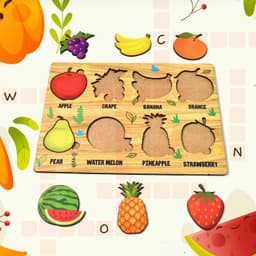 Wooden Fruits Puzzle Learning Educational Board (1 Set / 28—20 Cm)
