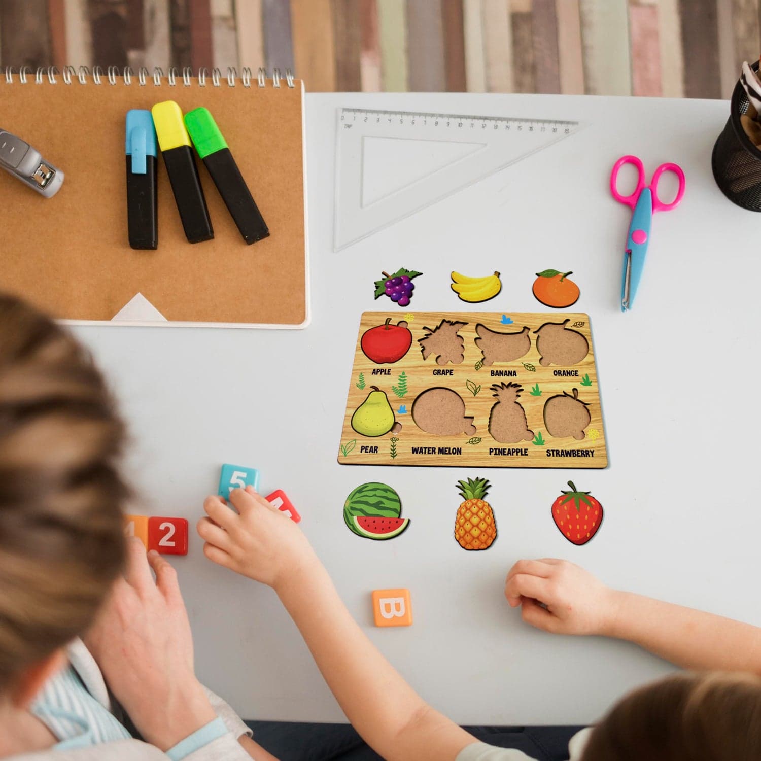 Wooden Fruits Puzzle Learning Educational Board (1 Set / 28—20 Cm) thumbnail 6