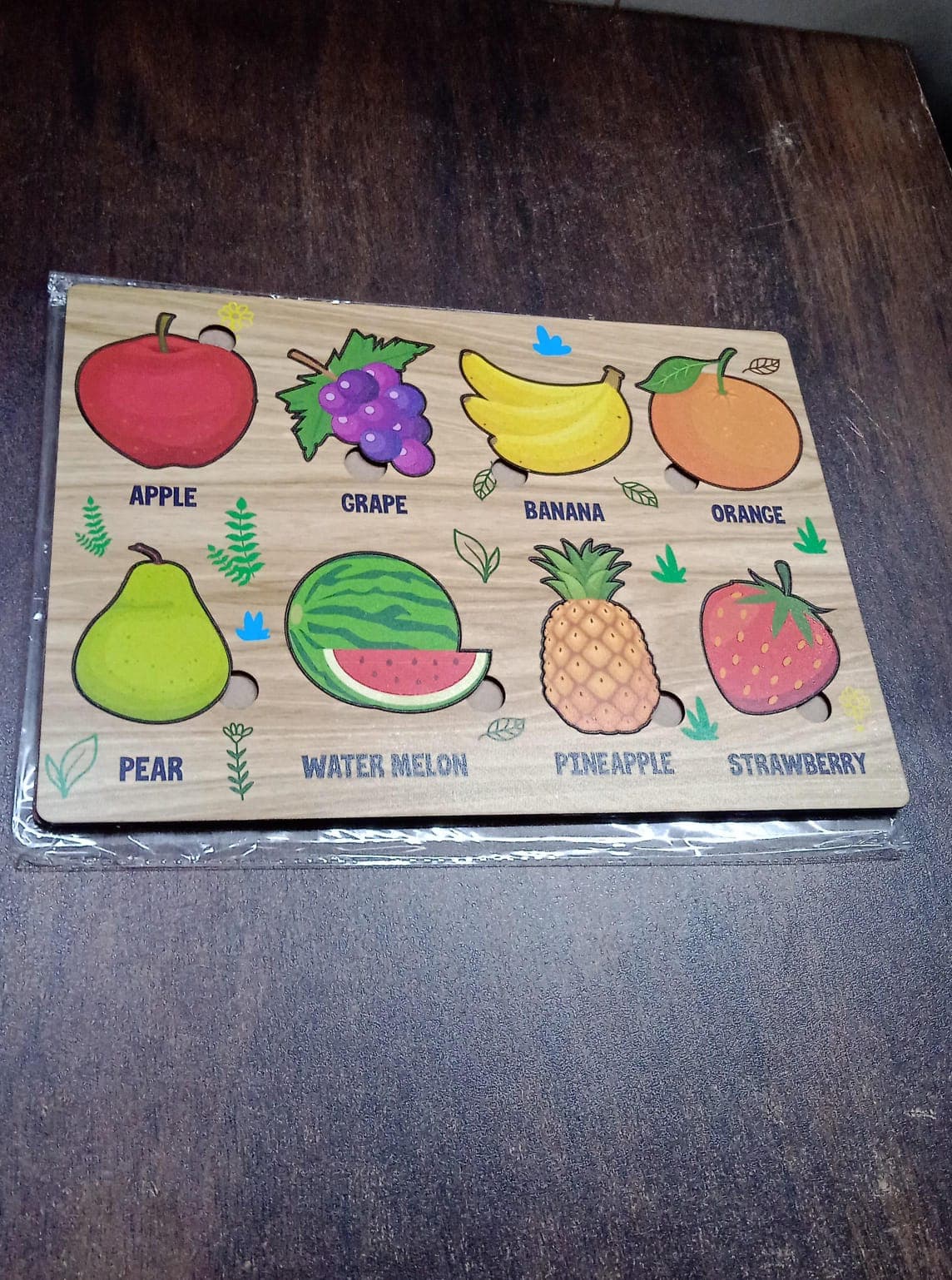 Wooden Fruits Puzzle Learning Educational Board (1 Set / 28—20 Cm) thumbnail 8