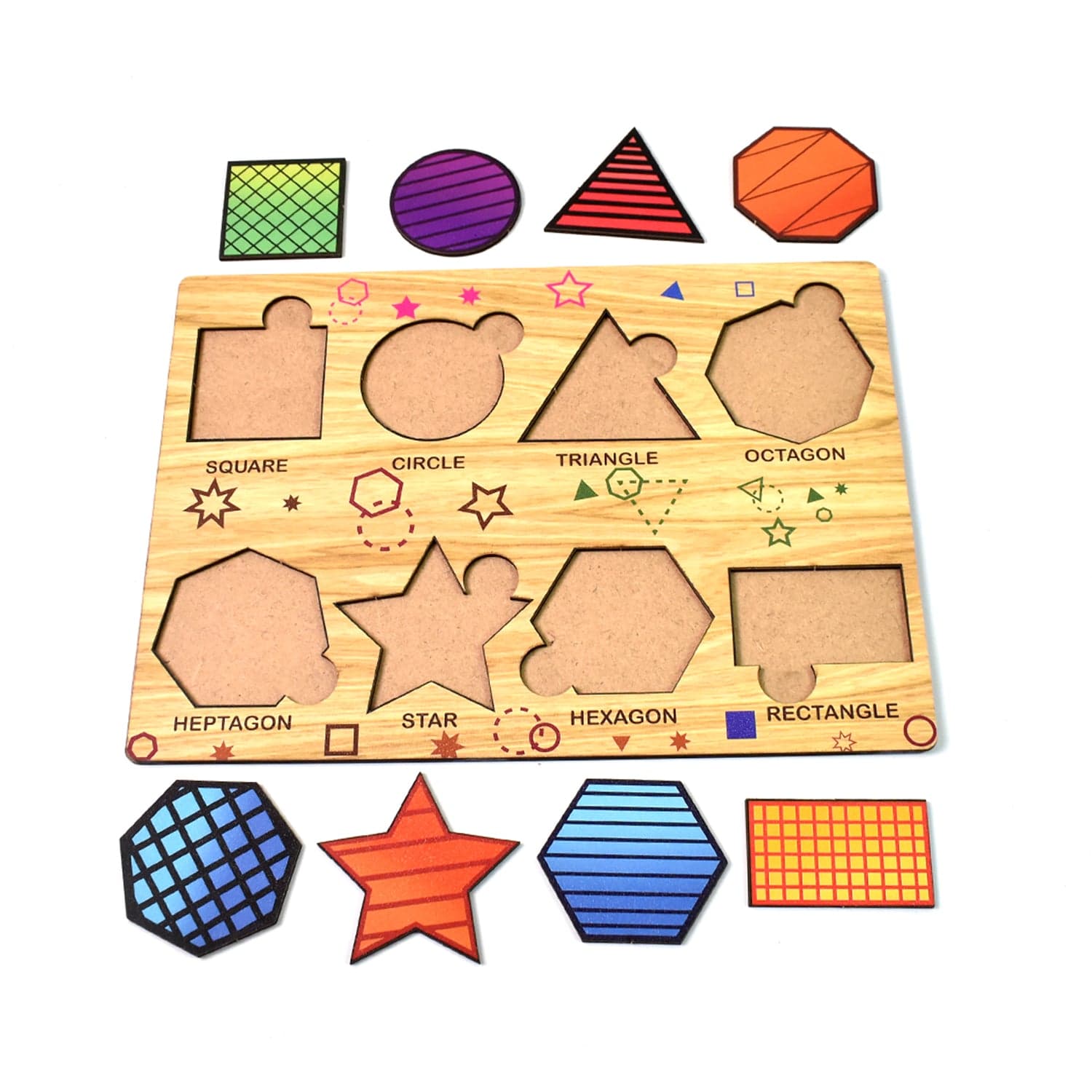 Wooden Triangles Puzzle Learning Educational Board (1 Set / 28—20 Cm) thumbnail 5