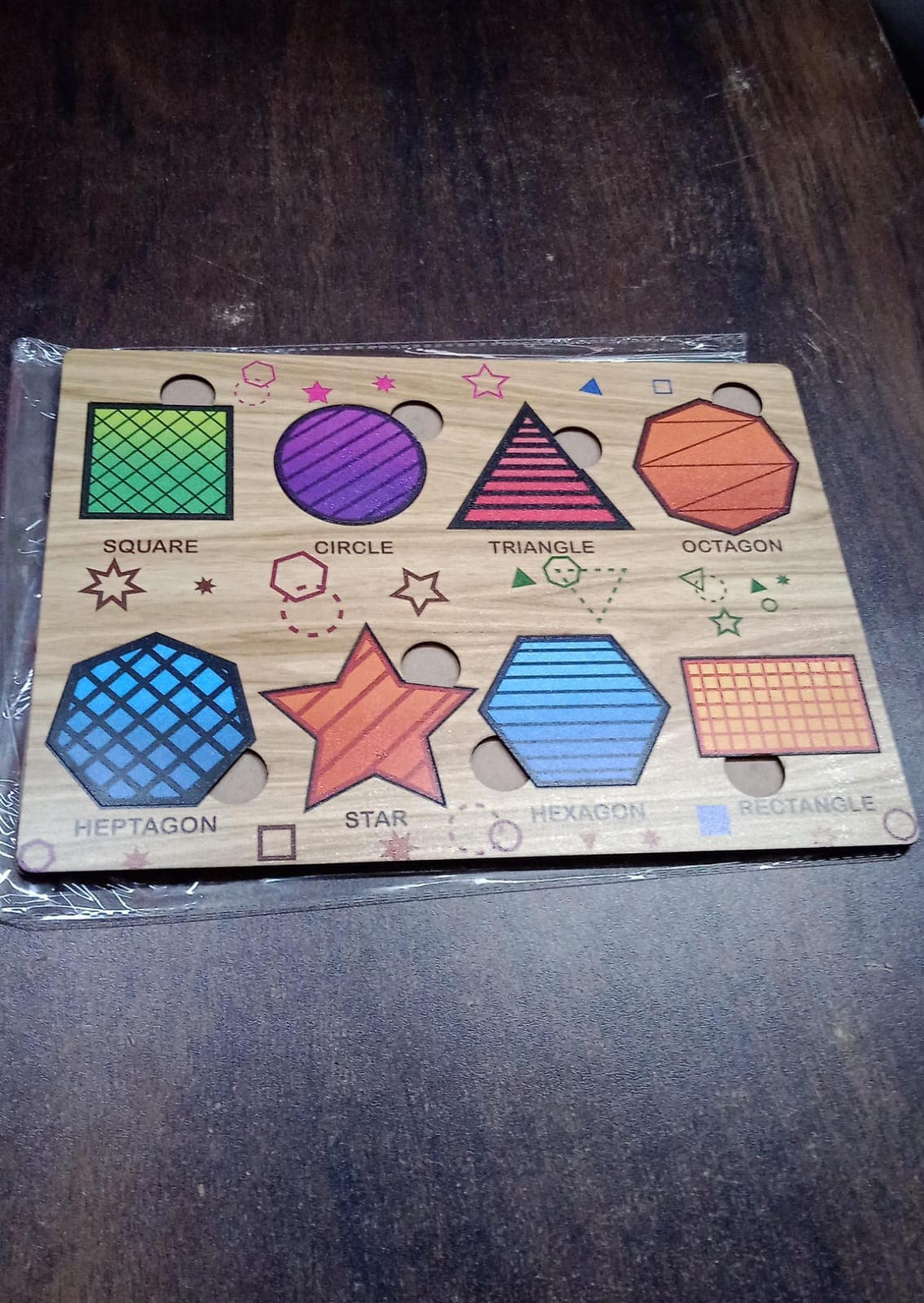 Wooden Triangles Puzzle Learning Educational Board (1 Set / 28—20 Cm) thumbnail 7