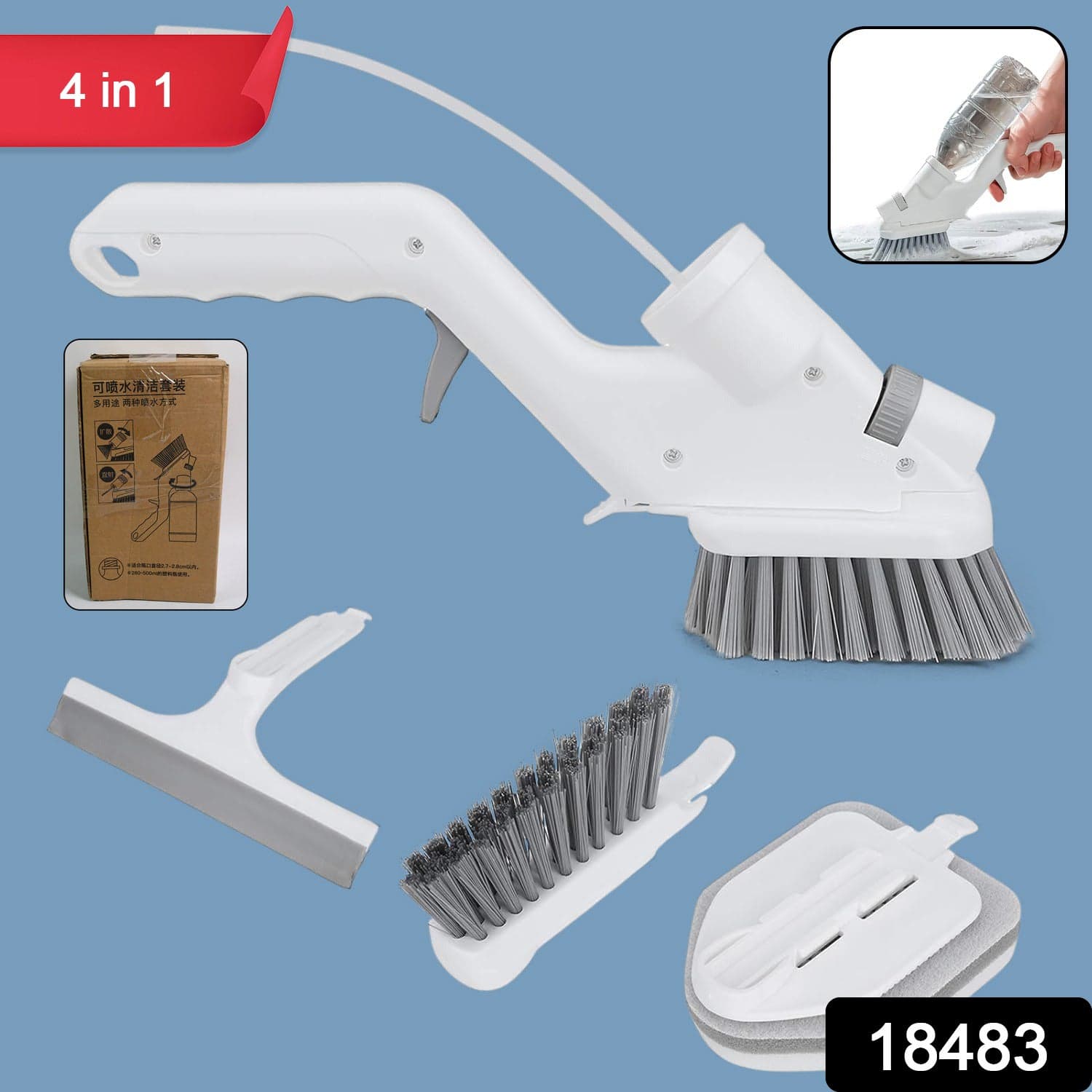 4 in 1 Scrub Brushes for Cleaning 4 Types of Brush Head Replacements (1 Set) thumbnail 2