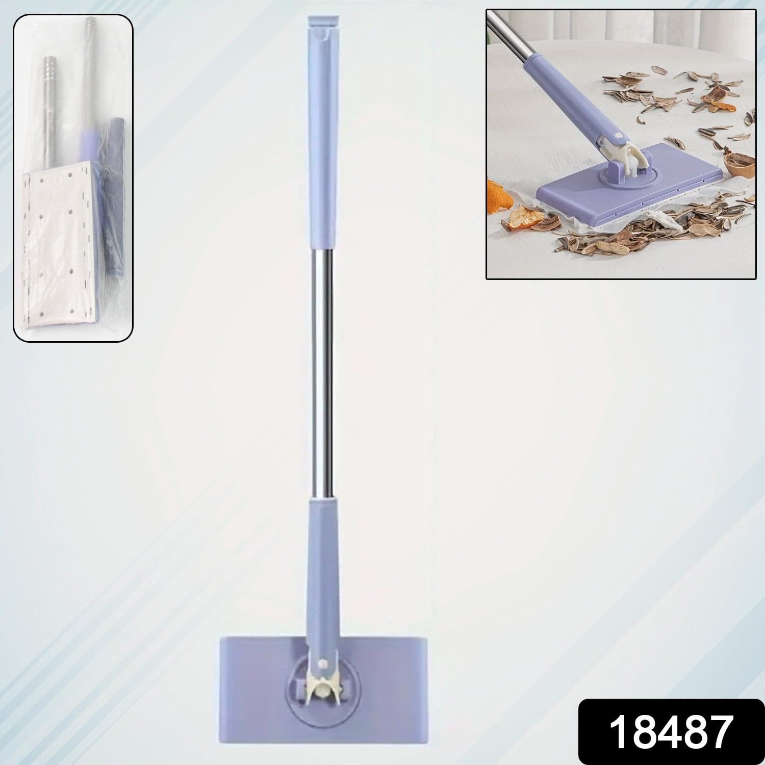 Automatic Cloth Changing Mini Mop with Push Pull Cloth Changing Handle (1 Pc) thumbnail 2