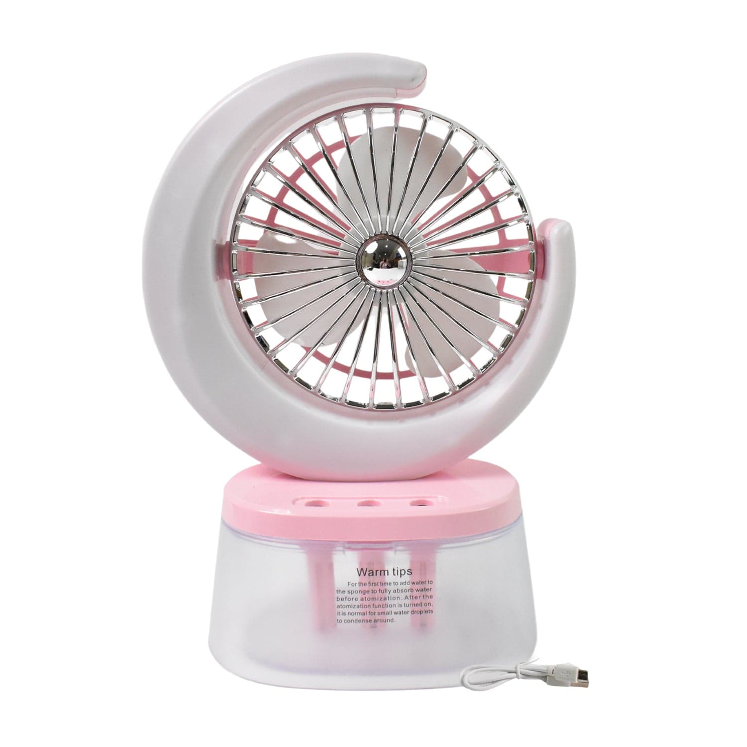 Desktop Fan - Camping Fan With Led Light, Portable Humidifying Fan (1 Pc / Plug & Play Fan) thumbnail 5