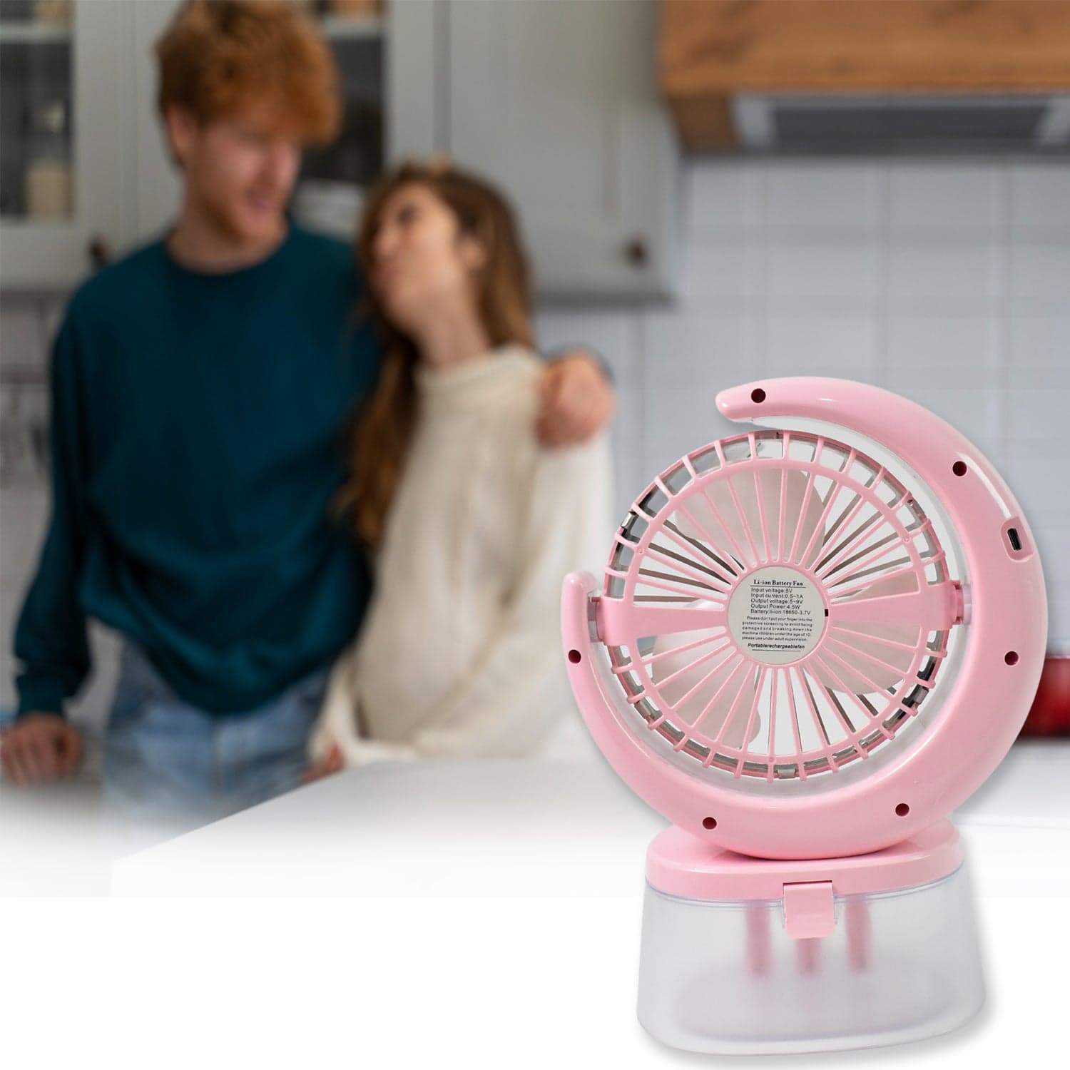 Desktop Fan - Camping Fan With Led Light, Portable Humidifying Fan (1 Pc / Plug & Play Fan) thumbnail 6
