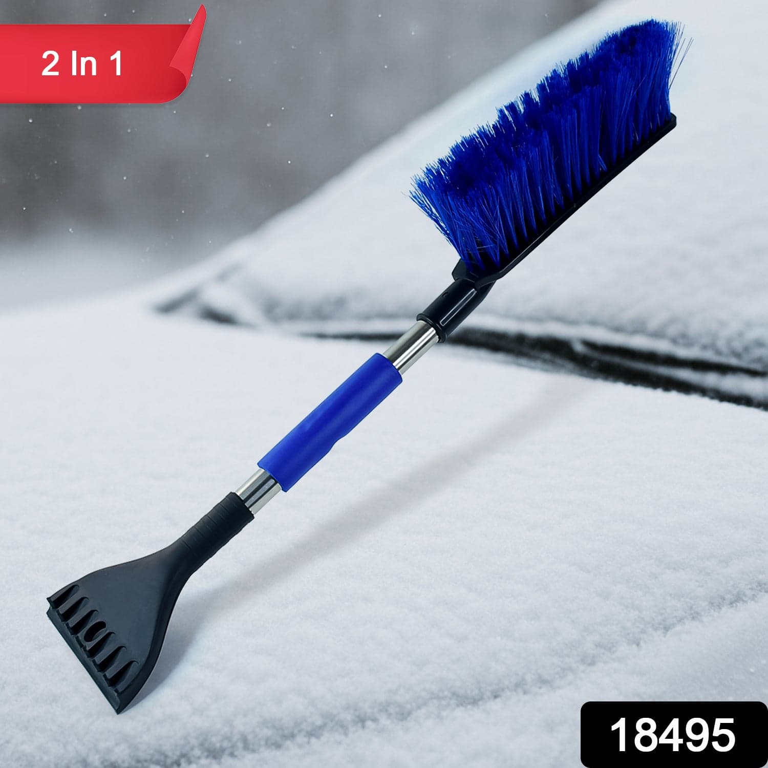 Ice Scraper Car Snow Brush 2 in 1 Comfortable Grip (1 Pc / 67 Cm Long) thumbnail 2