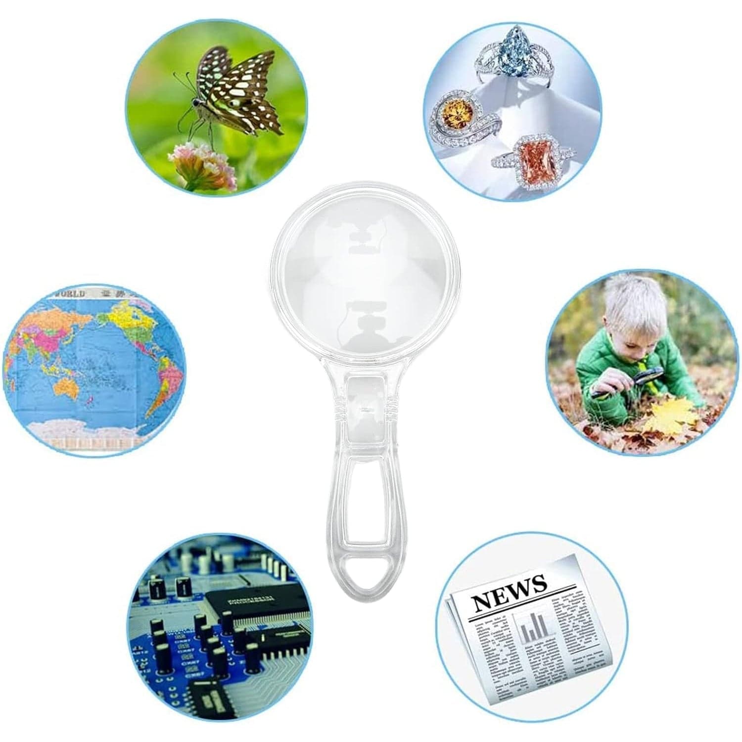 Handheld Plastic Magnifying Glasses (1 Pc / 55 MM) thumbnail 6