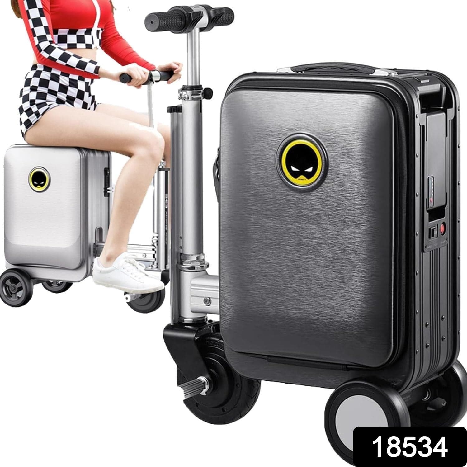 Electric suitcase smart driving luggage electric suitcase scooter with removable battery speed (1 Pc) thumbnail 2
