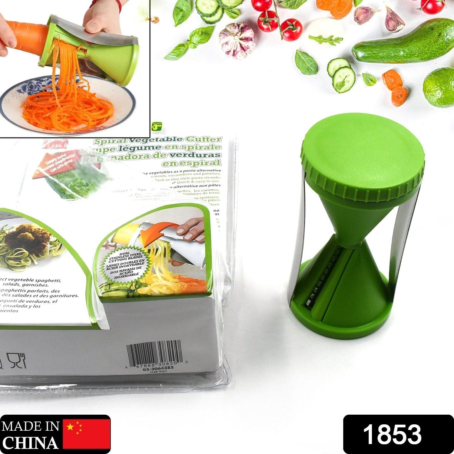 Portable Stainless Steel Handheld Spiralizer & Vegetable Slicer thumbnail 2
