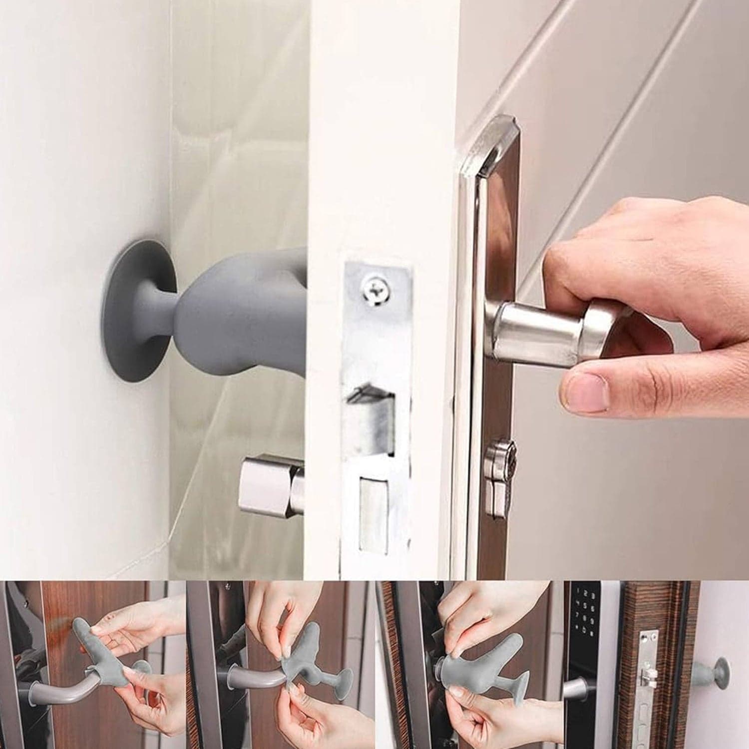 Silicone Door Handle Cover with Suction Cup (1 Pc / Mix Color) thumbnail 3