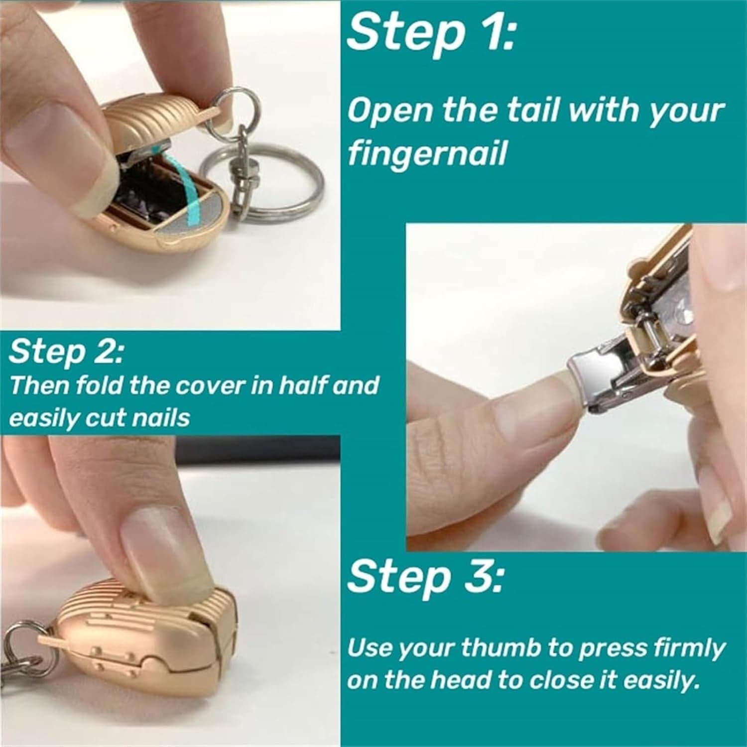 Keychain Nail Clipper | Small Nail Clippers Multicolor (1 Pc) thumbnail 4