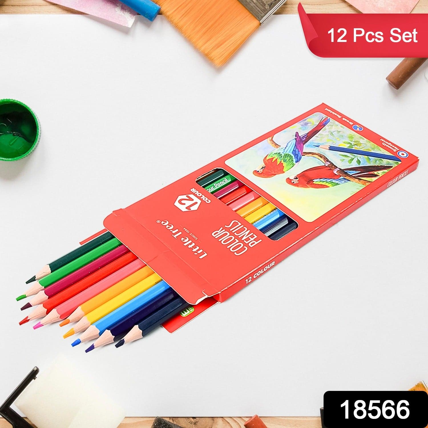 Art Drawing Wooden Pencils Color (12 Pcs Set) thumbnail 2
