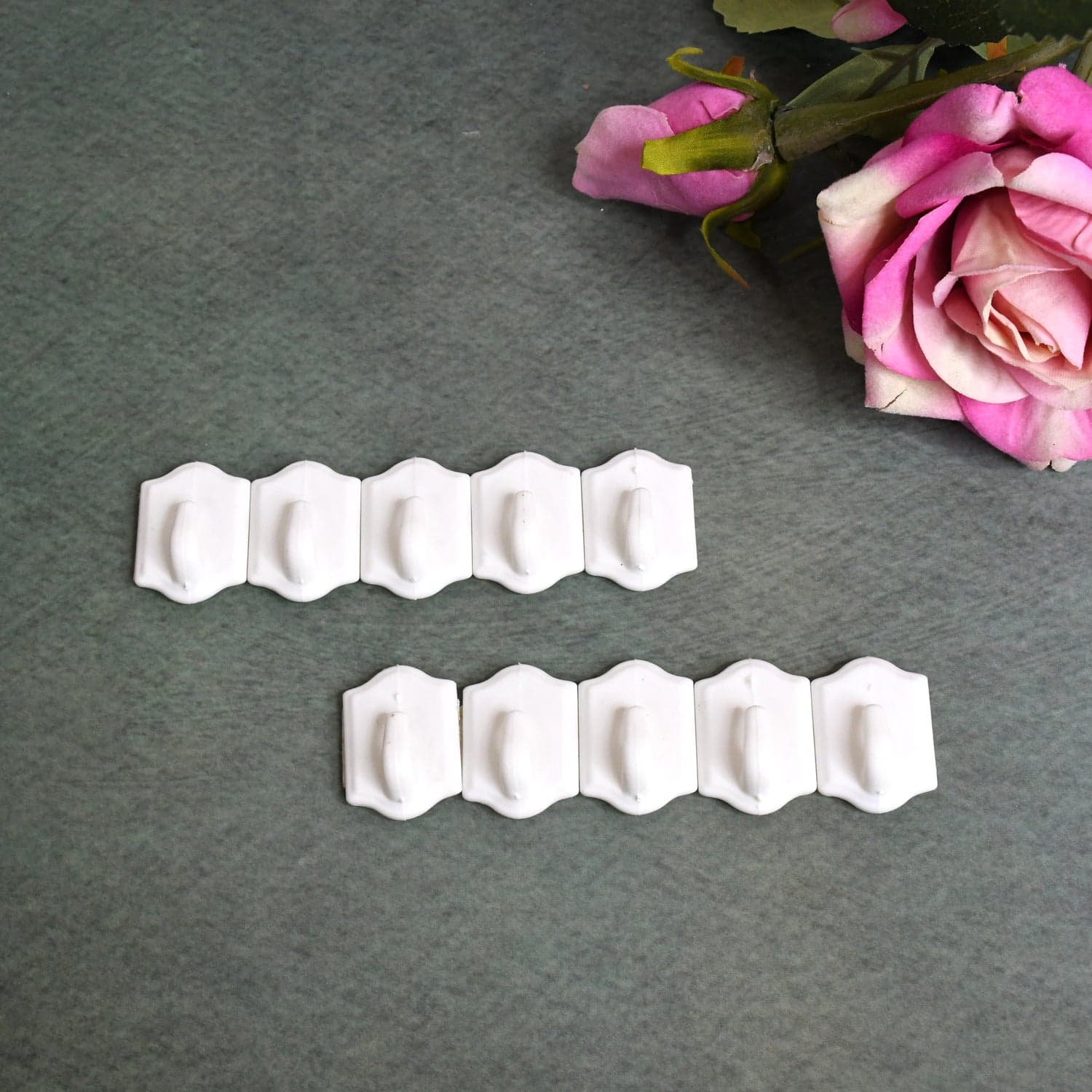 Small Adhesive Hooks for Wall Hanging Adhesive Hooks (10 pcs Set) thumbnail 1