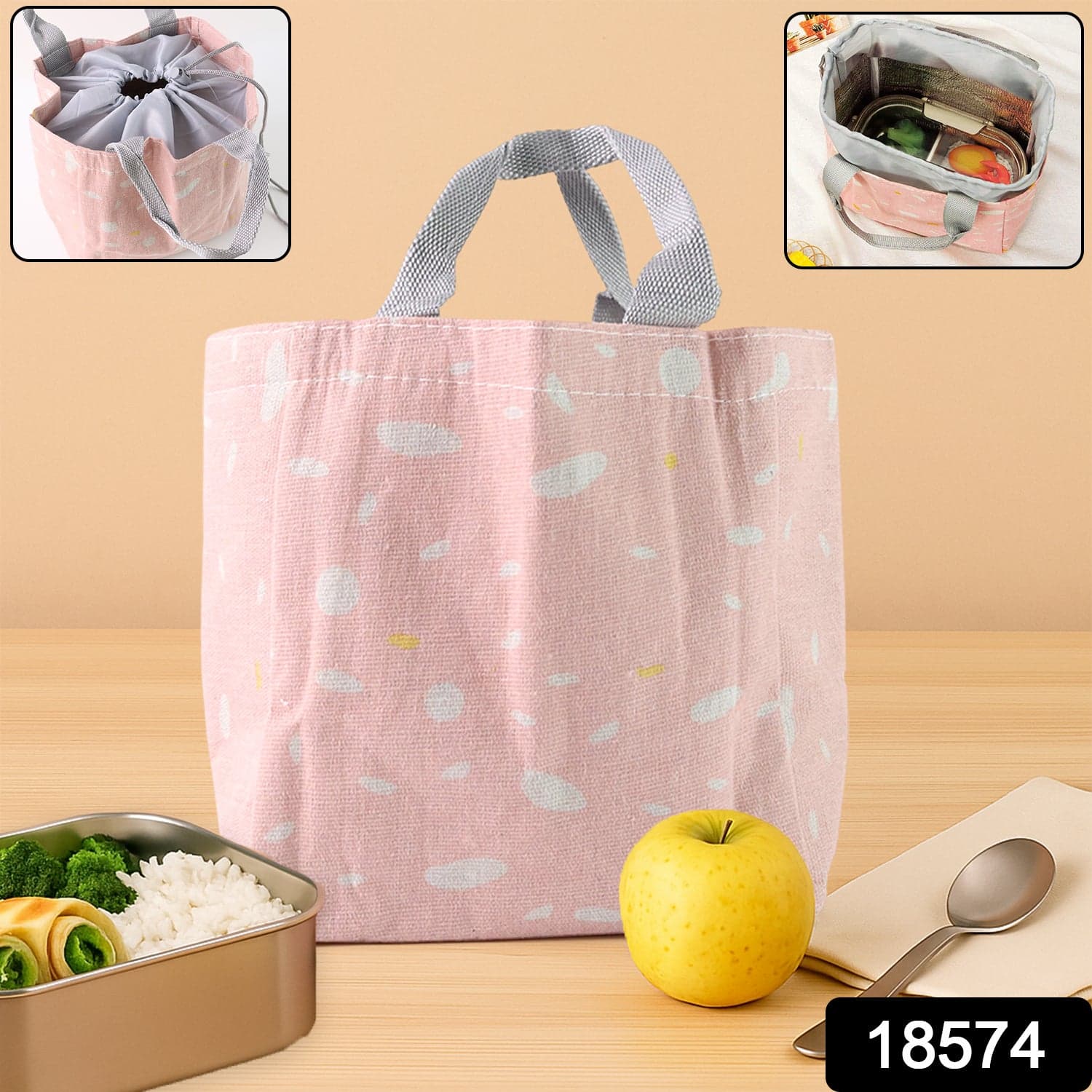 Lunch Bag for Women Men Insulated Lunch Bag (1 Pc / Mix Color & Design) thumbnail 2