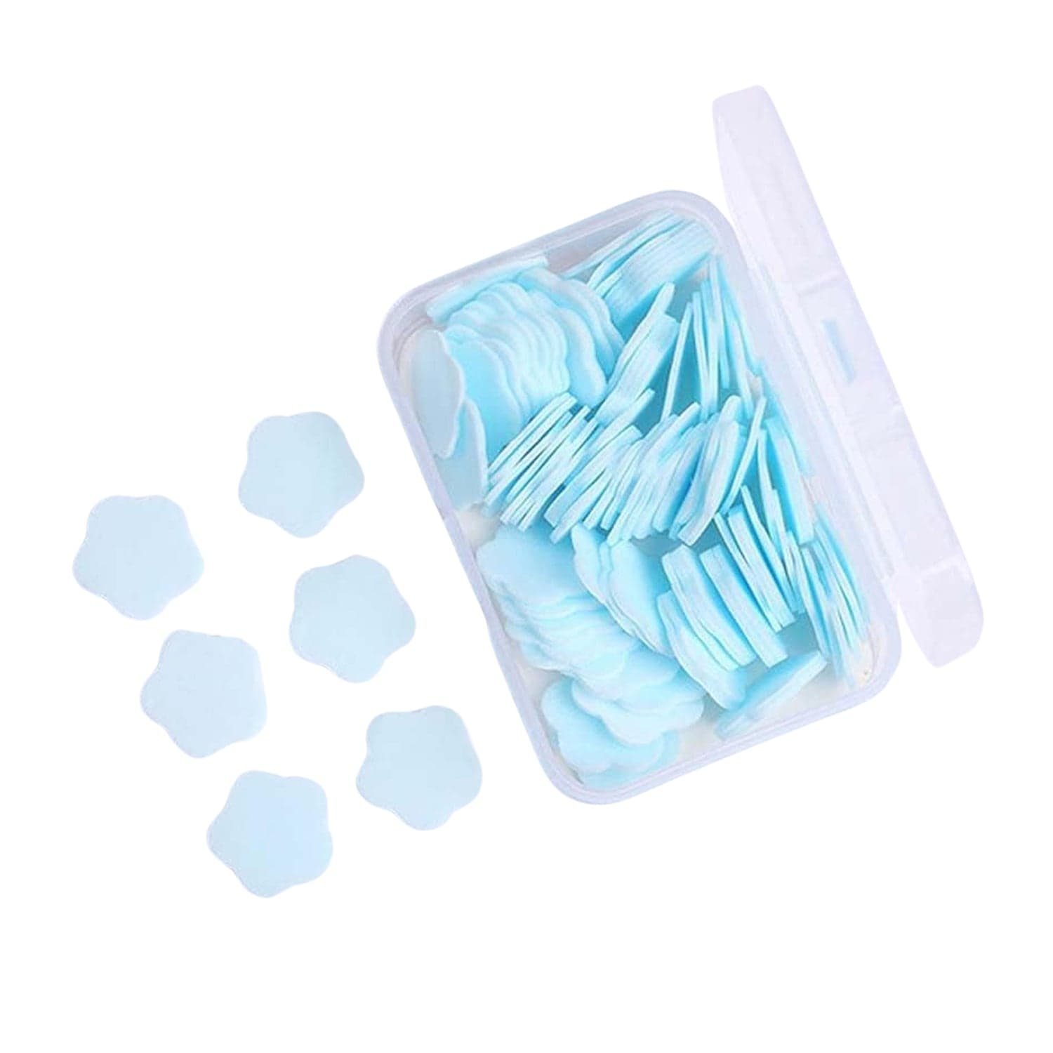 Mini Portable Travel Soap Paper Sheets Flower Shape (100 Pcs Set Approx / Mix Color) thumbnail 1