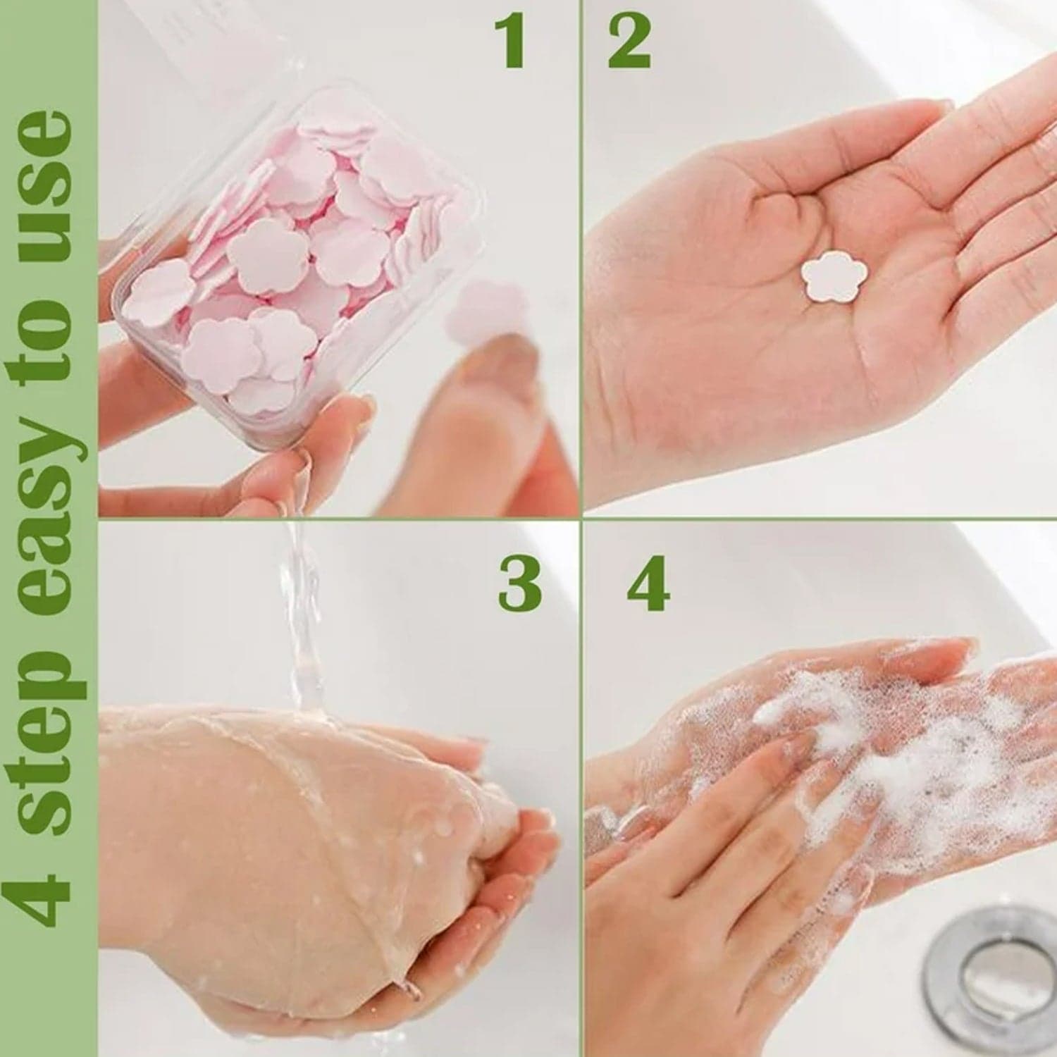 Mini Portable Travel Soap Paper Sheets Flower Shape (100 Pcs Set Approx / Mix Color) thumbnail 9