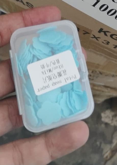 Mini Portable Travel Soap Paper Sheets Flower Shape (100 Pcs Set Approx / Mix Color) thumbnail 10