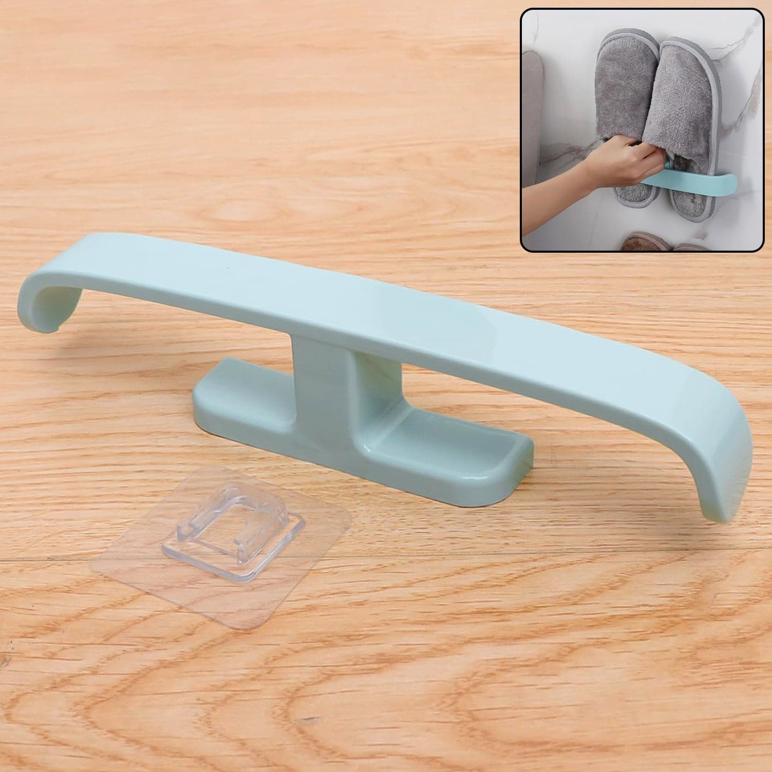 Bathroom Towel Slipper Hanging Rack Self Adhesive Wall Mounted (1 Pc) thumbnail 1
