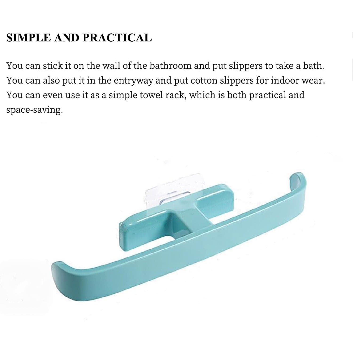 Bathroom Towel Slipper Hanging Rack Self Adhesive Wall Mounted (1 Pc) thumbnail 3