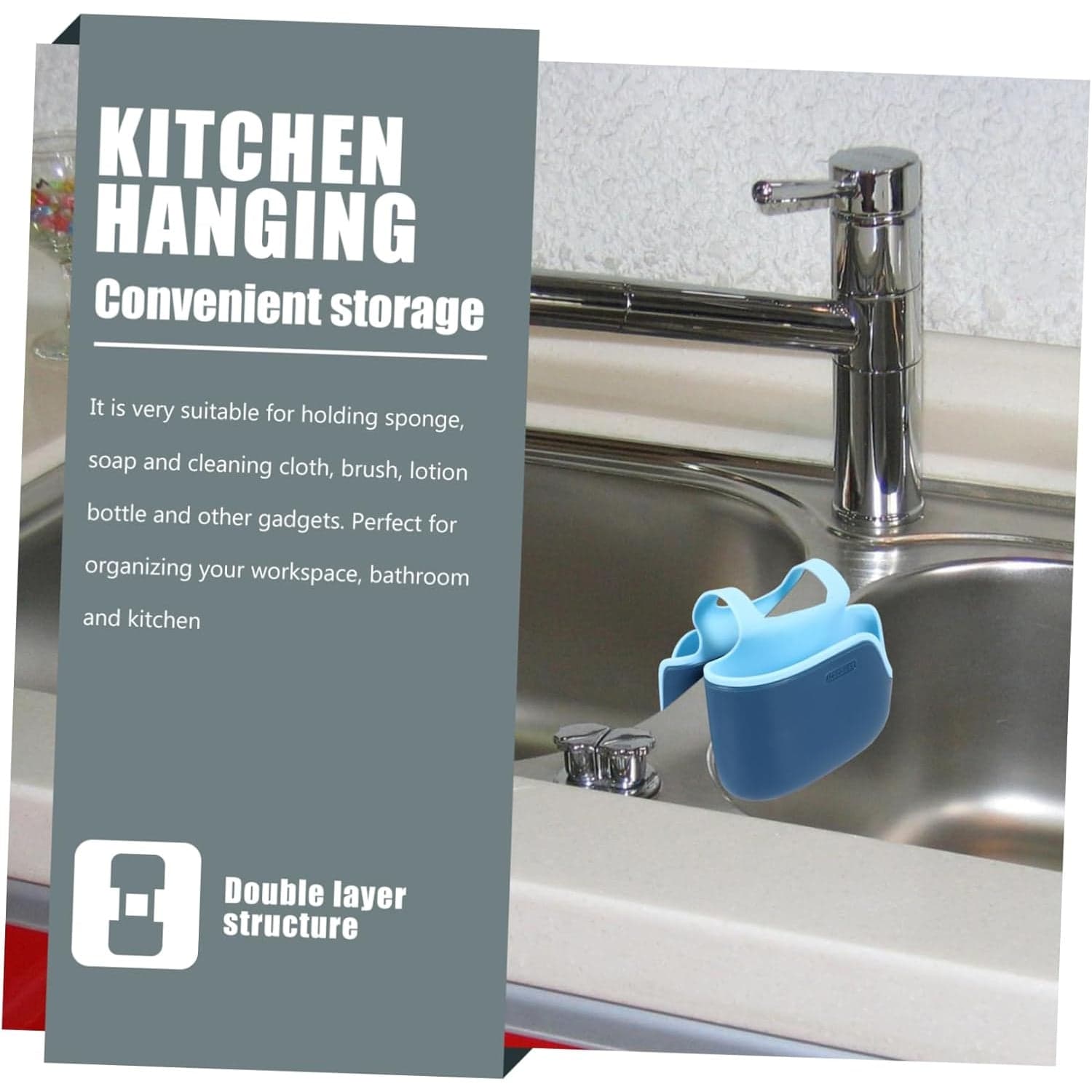 Drain Bag Draining Bracket Sponge Storage Rack Plastic Storage Holder (1 Pc) thumbnail 7