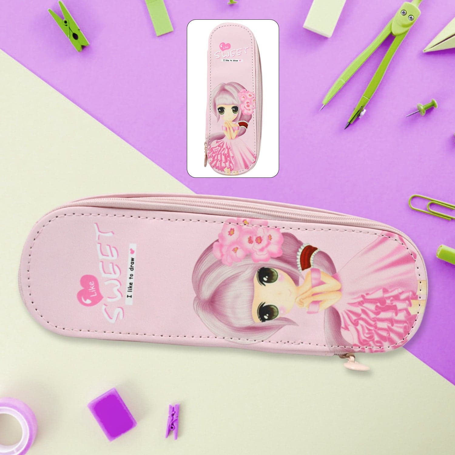 Double Layer Large Capacity With Multi-Functional Pencil Case (1 Pc) thumbnail 1