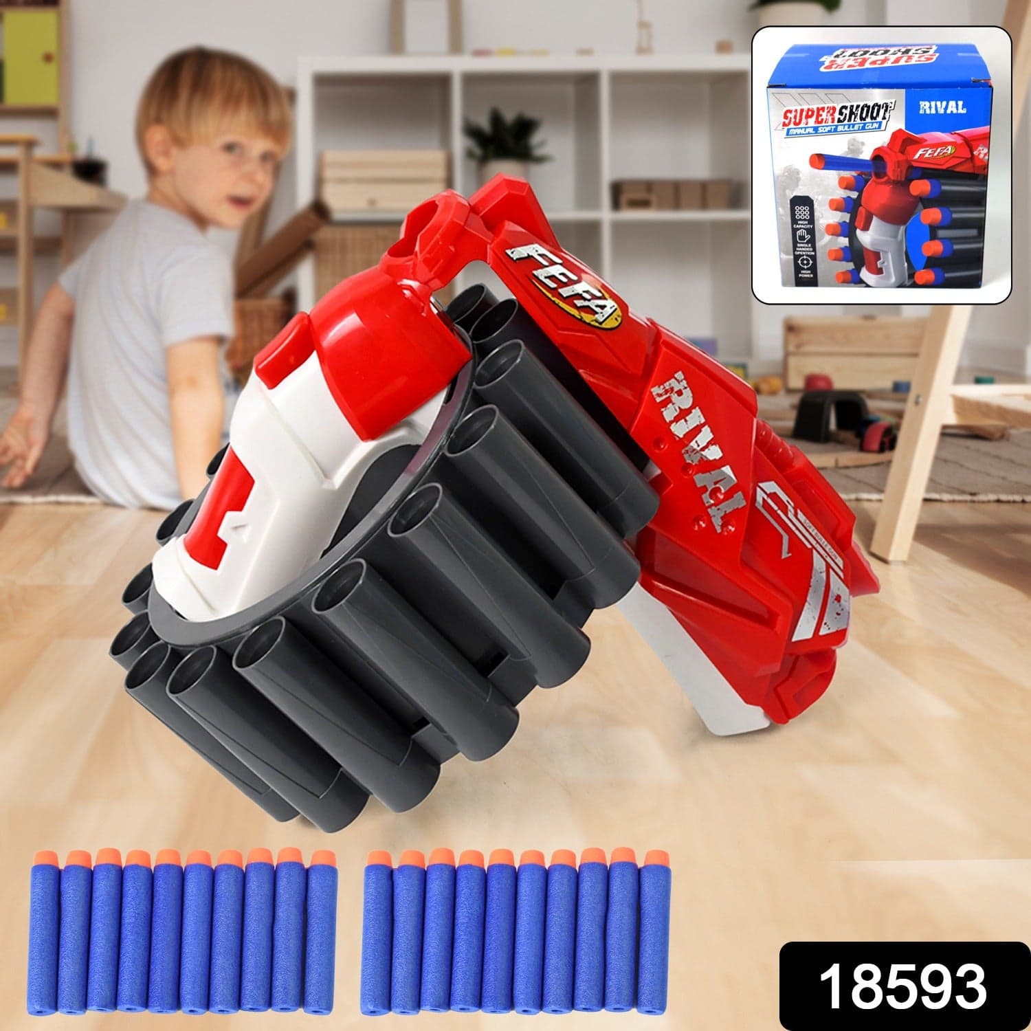 Amazing Toy Gun, Gun for Children, 20 Soft Bullets (1 Set) thumbnail 2