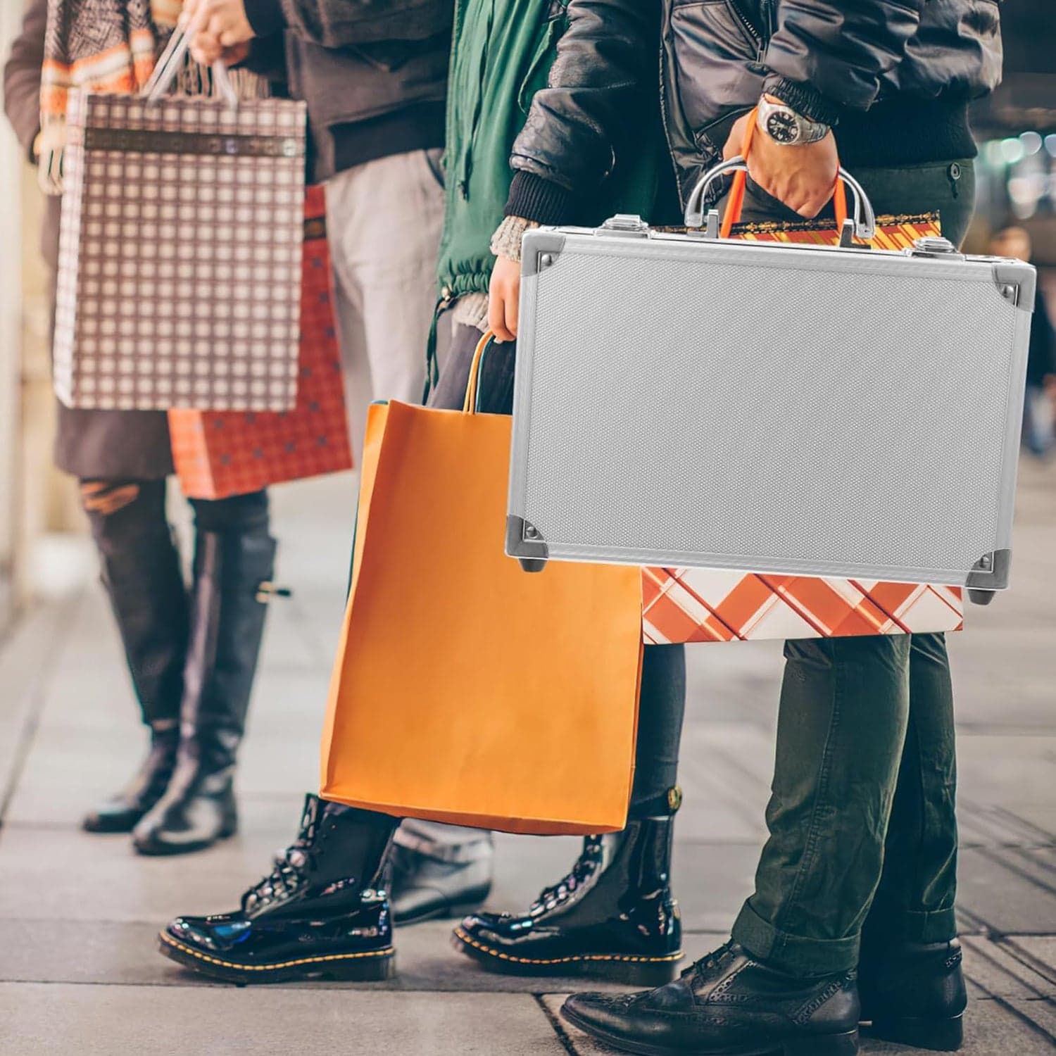 Aluminium & Wooden Multipurpose Portable Suitcase Travel Tool Box With 2 Keys For Lock (45—29—20 Cm / 1 Pc) thumbnail 4
