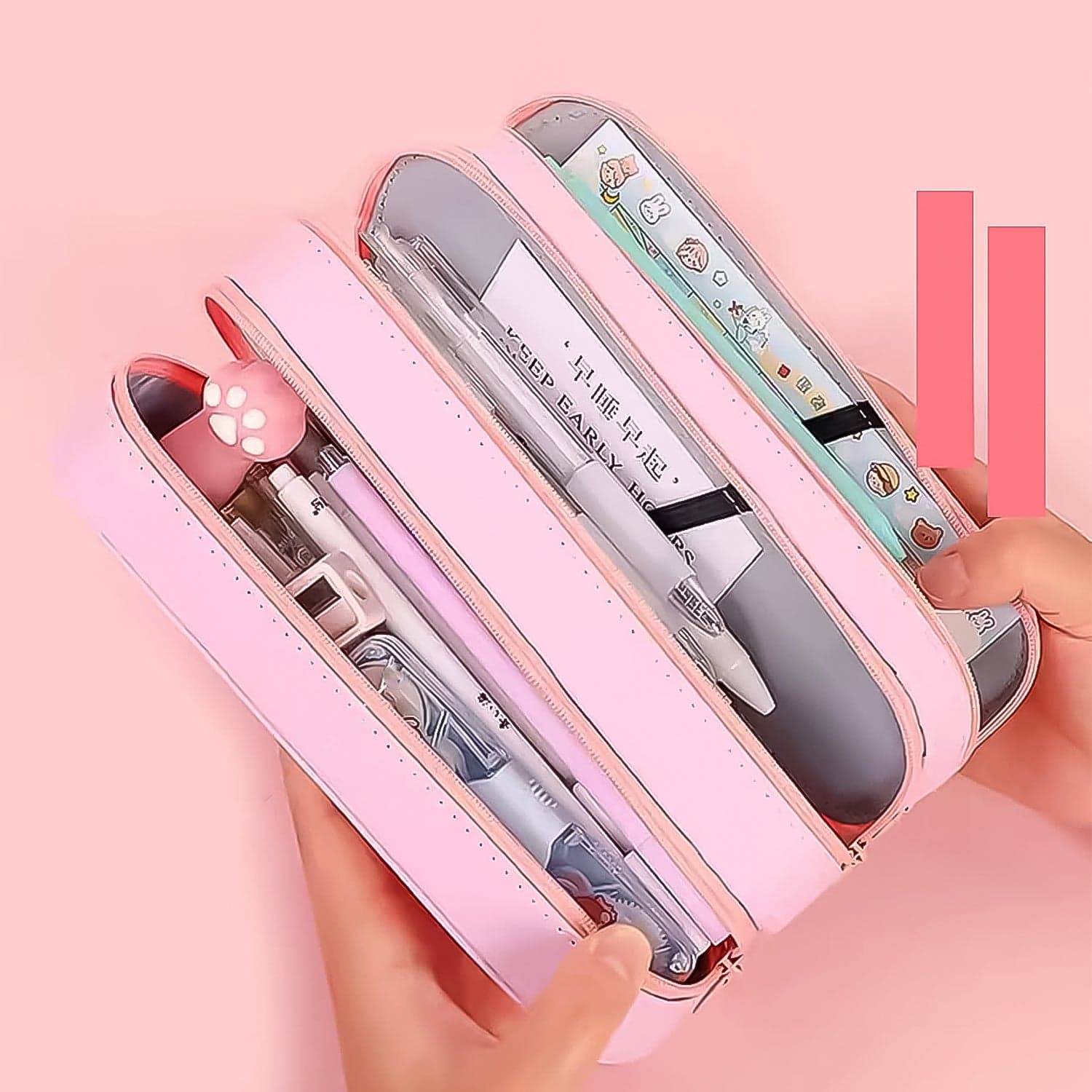 3 Layer Large Capacity With Multi-Functional Pencil Case (1 Pc) thumbnail 3