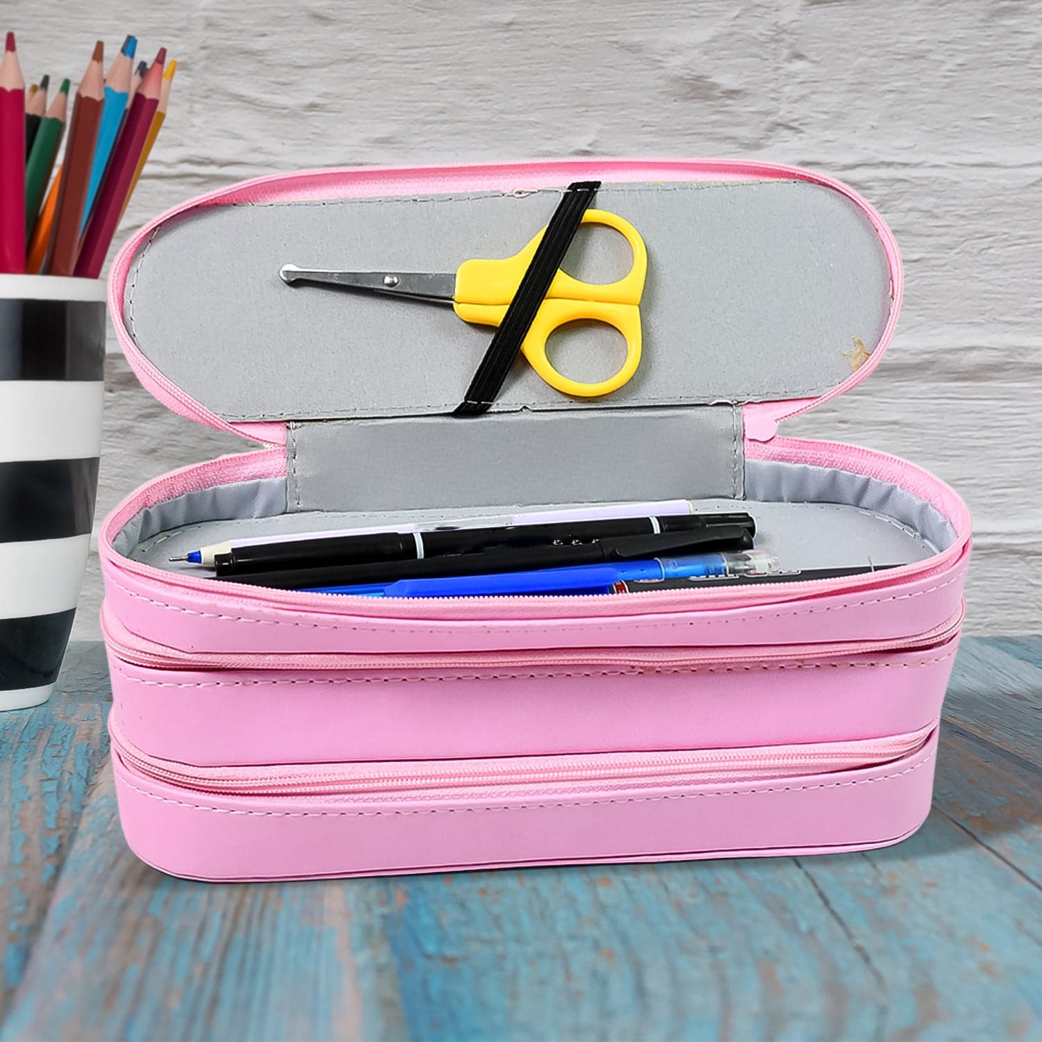 3 Layer Large Capacity With Multi-Functional Pencil Case (1 Pc) thumbnail 4
