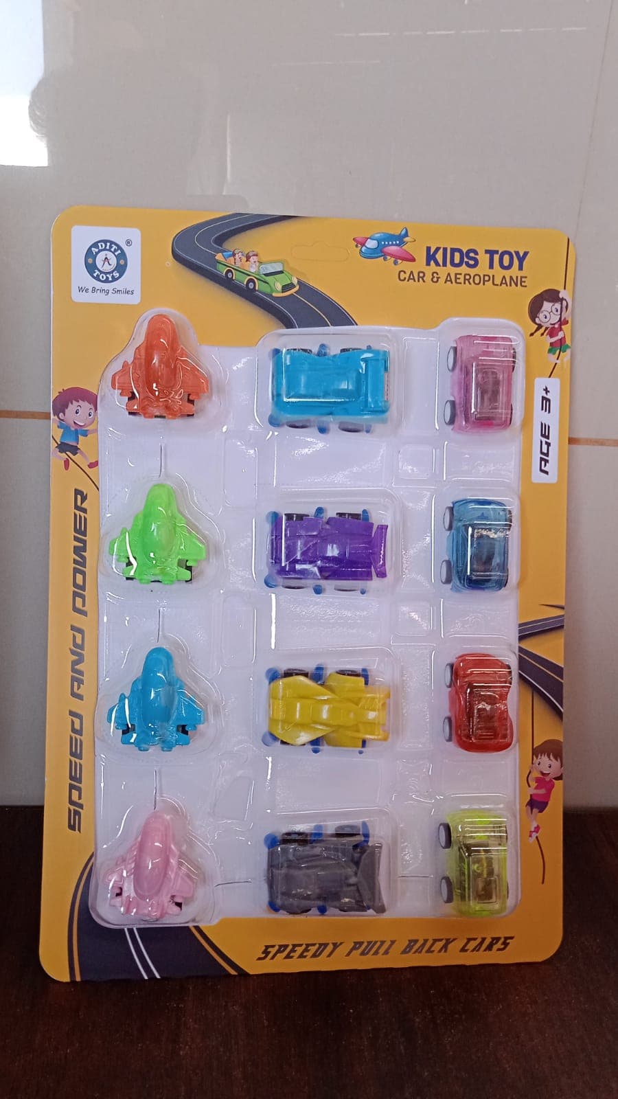 Mini Pull Back Car & Aeroplane Plastic Pull Back Car Cartoon Toys (12 Pcs Set) thumbnail 7