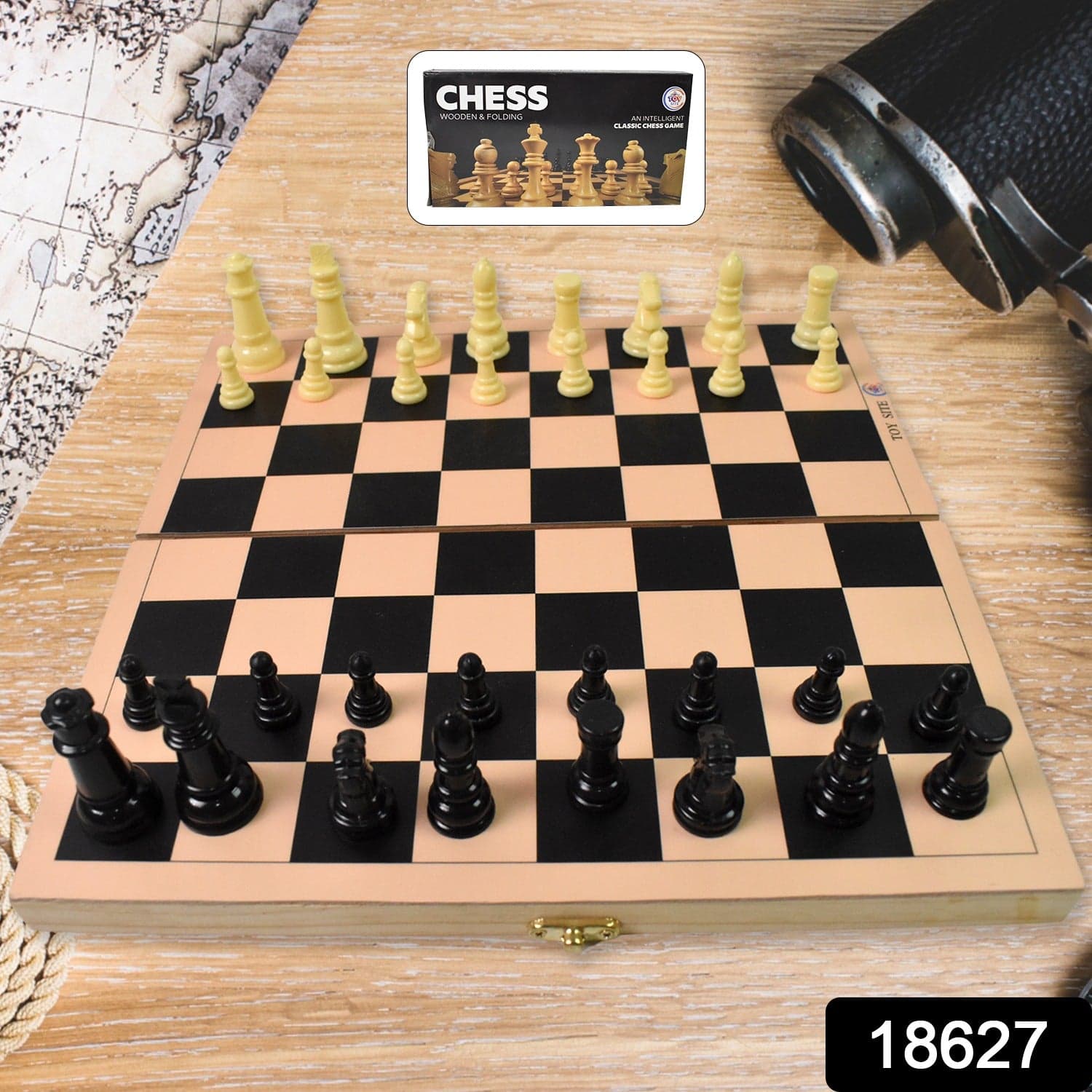 Folding Wooden Chess Board Set (30 — 30 Cm / 1 Set) thumbnail 2