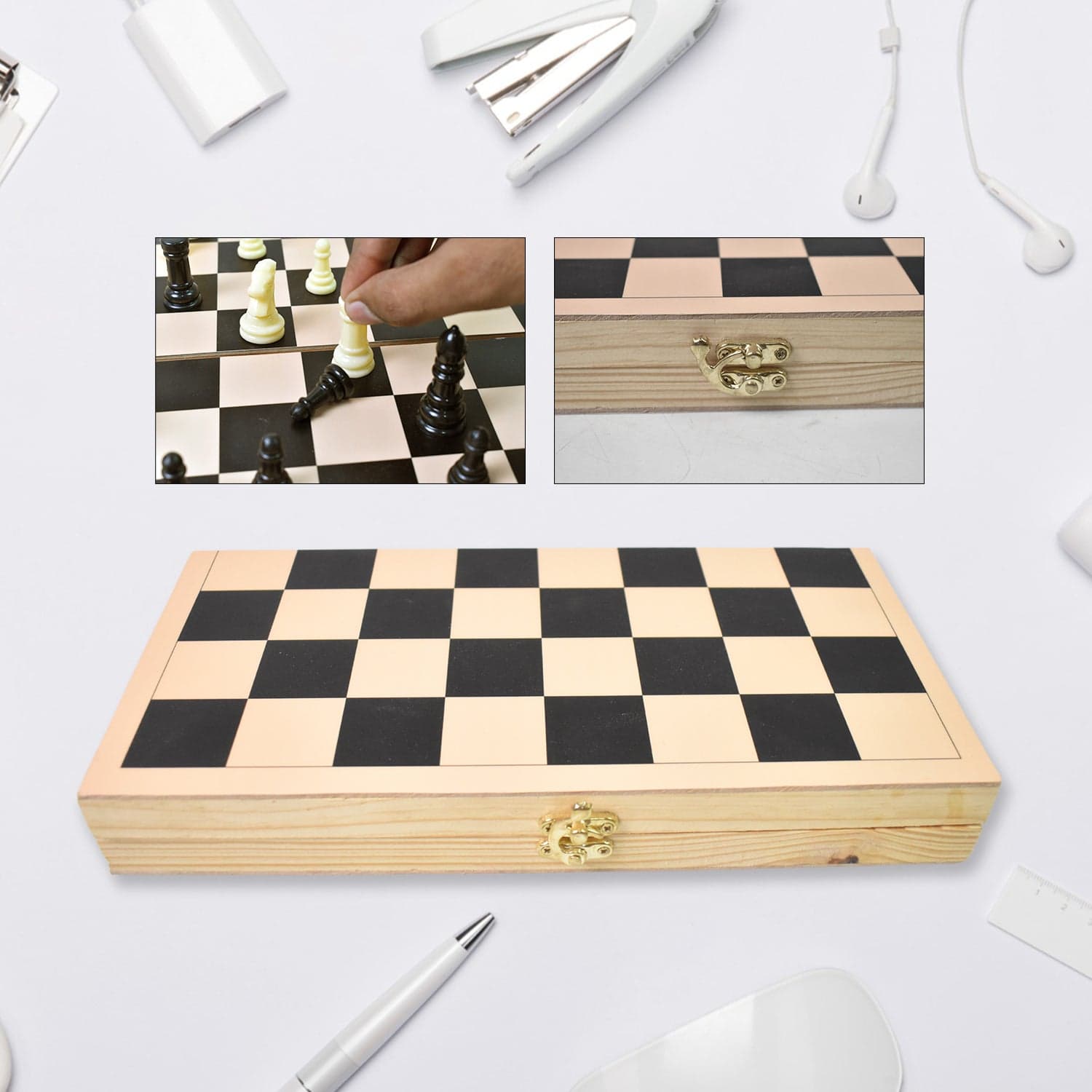 Folding Wooden Chess Board Set (30 — 30 Cm / 1 Set) thumbnail 4