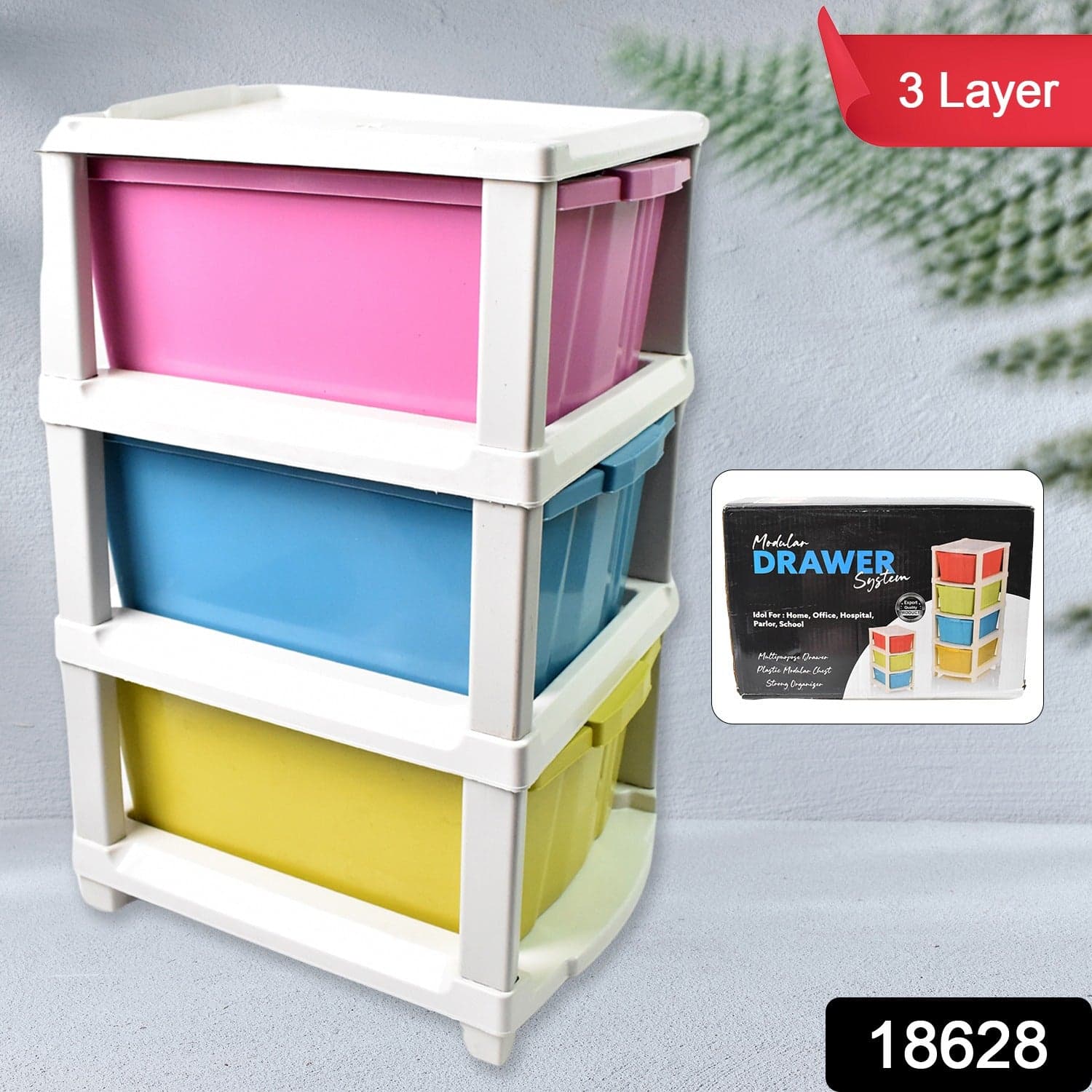3 Layer Plastic Drawer Storage Organizer (1 Pc) thumbnail 2