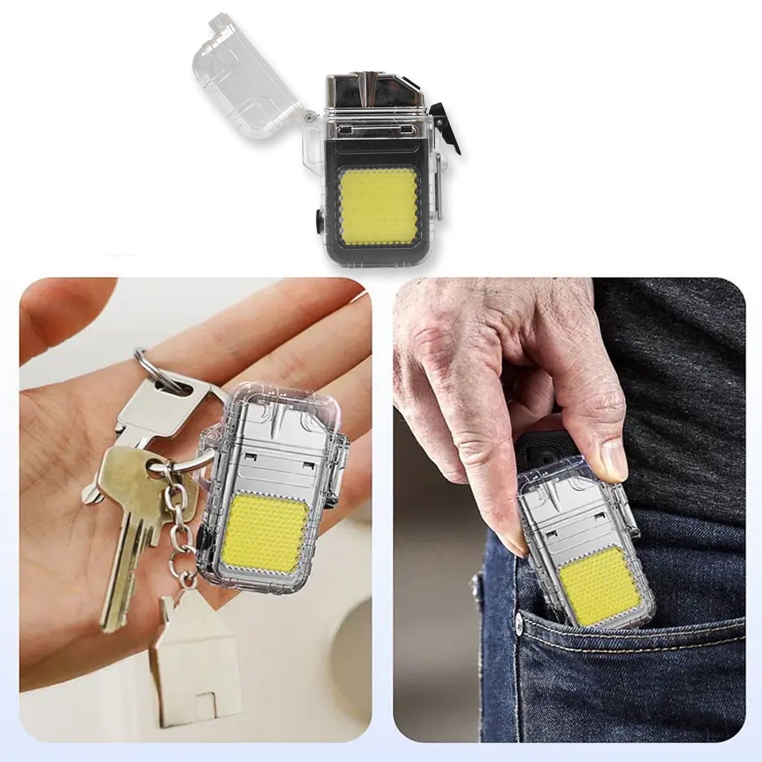 USB Rechargeable Electric Lighter & 3 Modes COB Flashlight (1 Pc) thumbnail 6