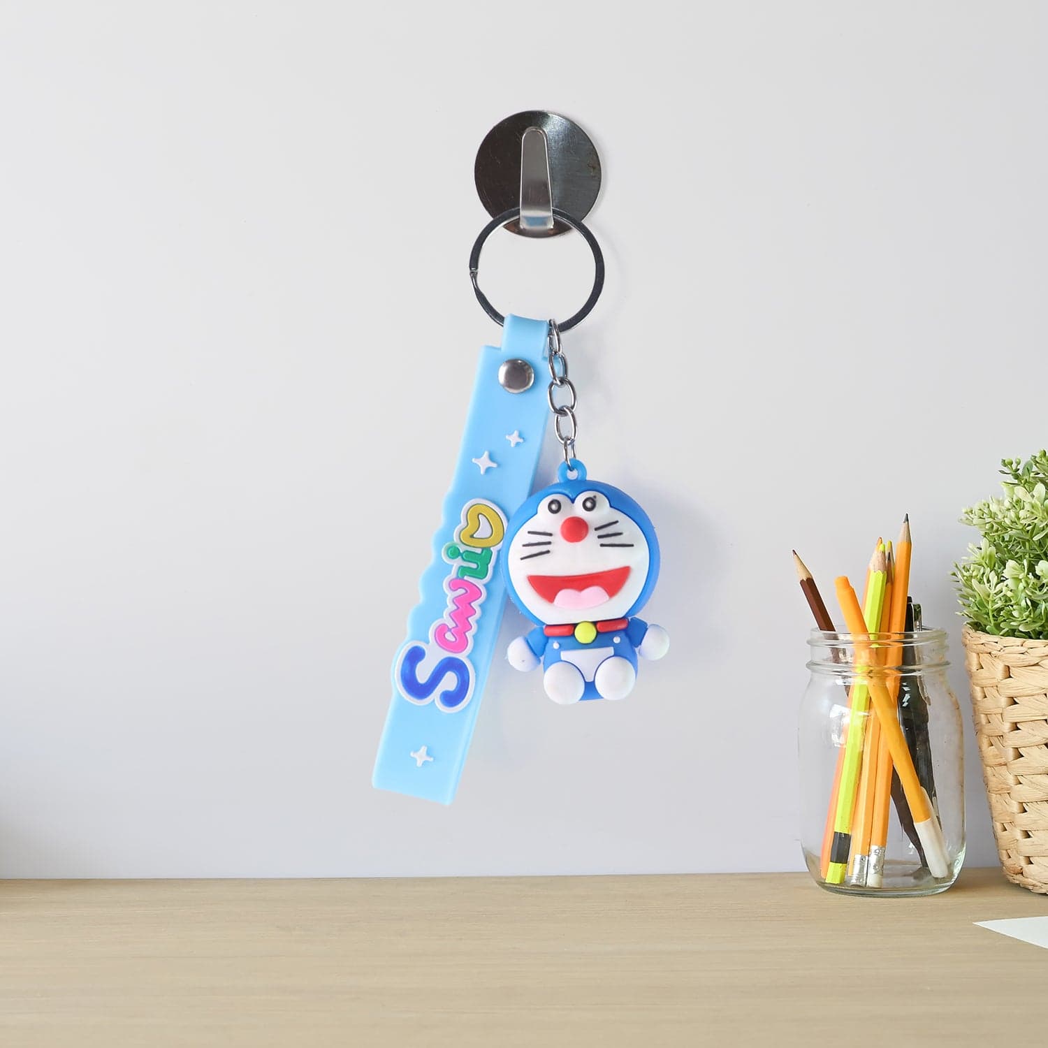 Cute Cartoon Silicone 3D Key Chain with Metal Hook & Strap (Pack of 1 / Mix Design) thumbnail 4