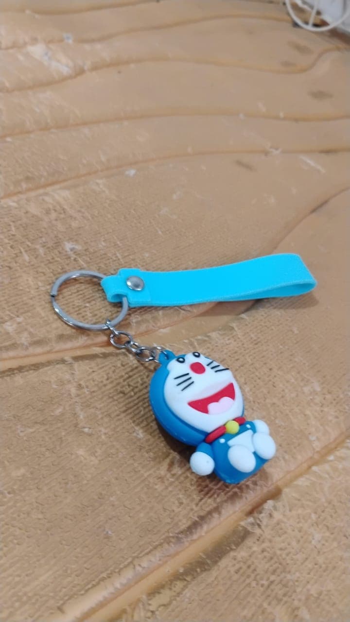 Cute Cartoon Silicone 3D Key Chain with Metal Hook & Strap (Pack of 1 / Mix Design) thumbnail 7