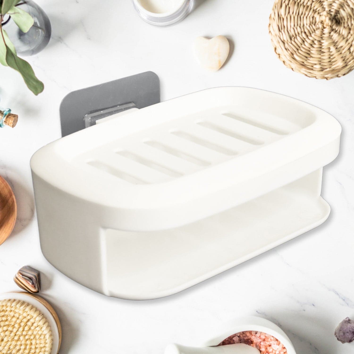 Soap Box With Sponge Dual-use Soap Holder ,Sabudani (2 Pc Set / With Adhesive Hook) thumbnail 3