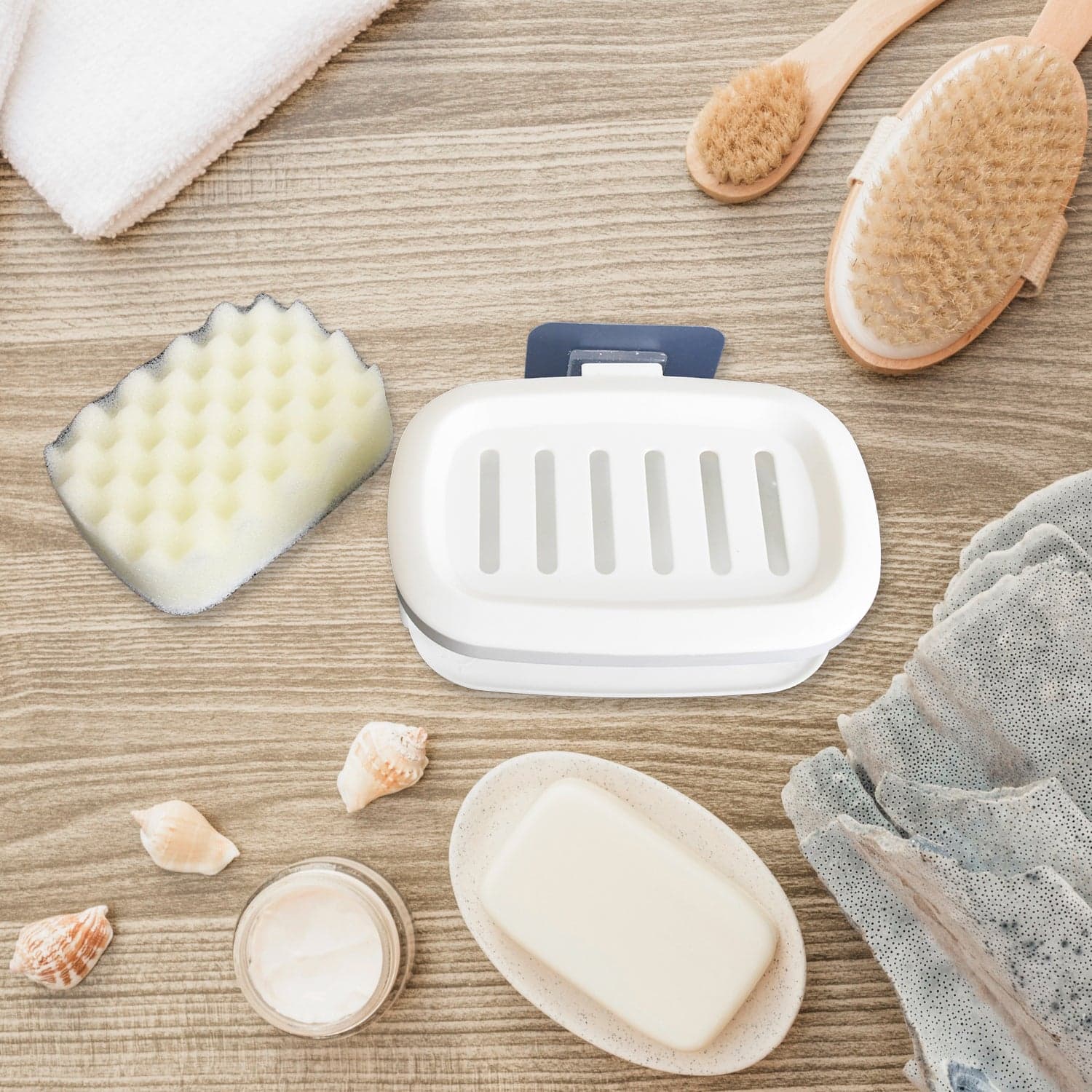 Soap Box With Sponge Dual-use Soap Holder ,Sabudani (2 Pc Set / With Adhesive Hook) thumbnail 4