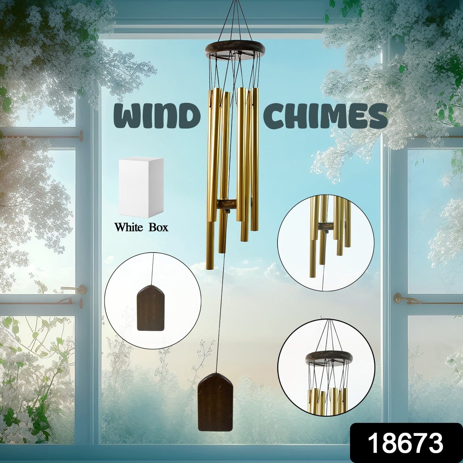 Wind Chime Musical Wind Chime with 6 Tuned Tubes and Hook (1 Pc) thumbnail 2