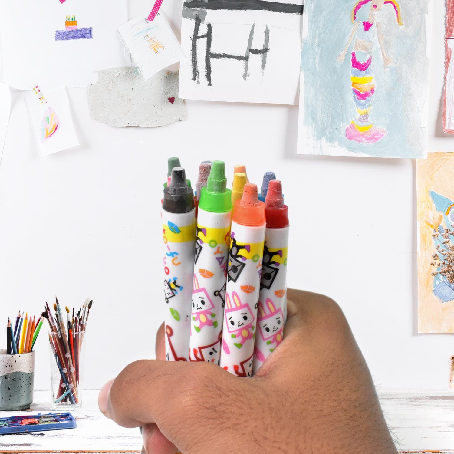 Crayons - 12 Colours Washable Testable Non-Toxic Jumbo Crayons for Toddlers thumbnail 7
