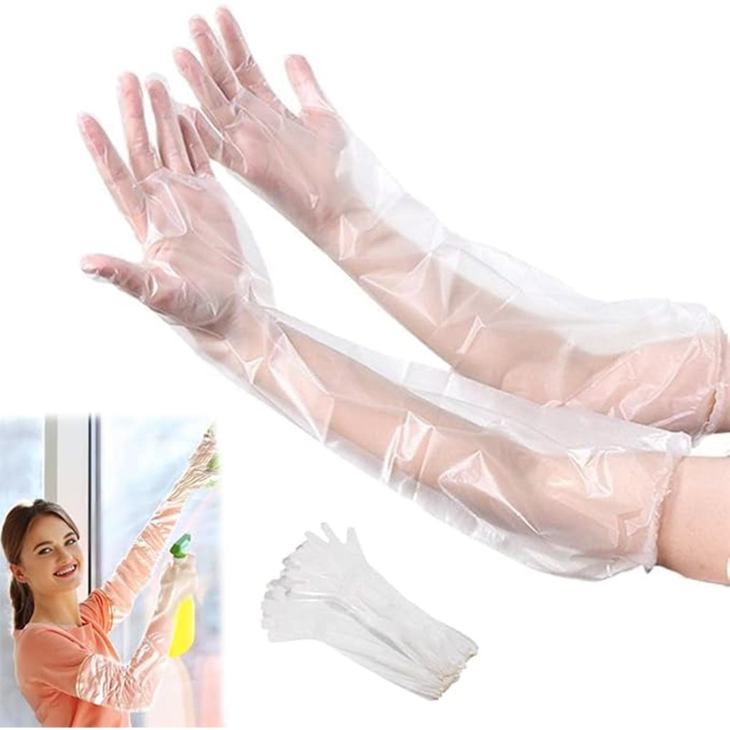 Disposable Plastic Gloves For Kitchen Food Handling (1 Pair) thumbnail 1