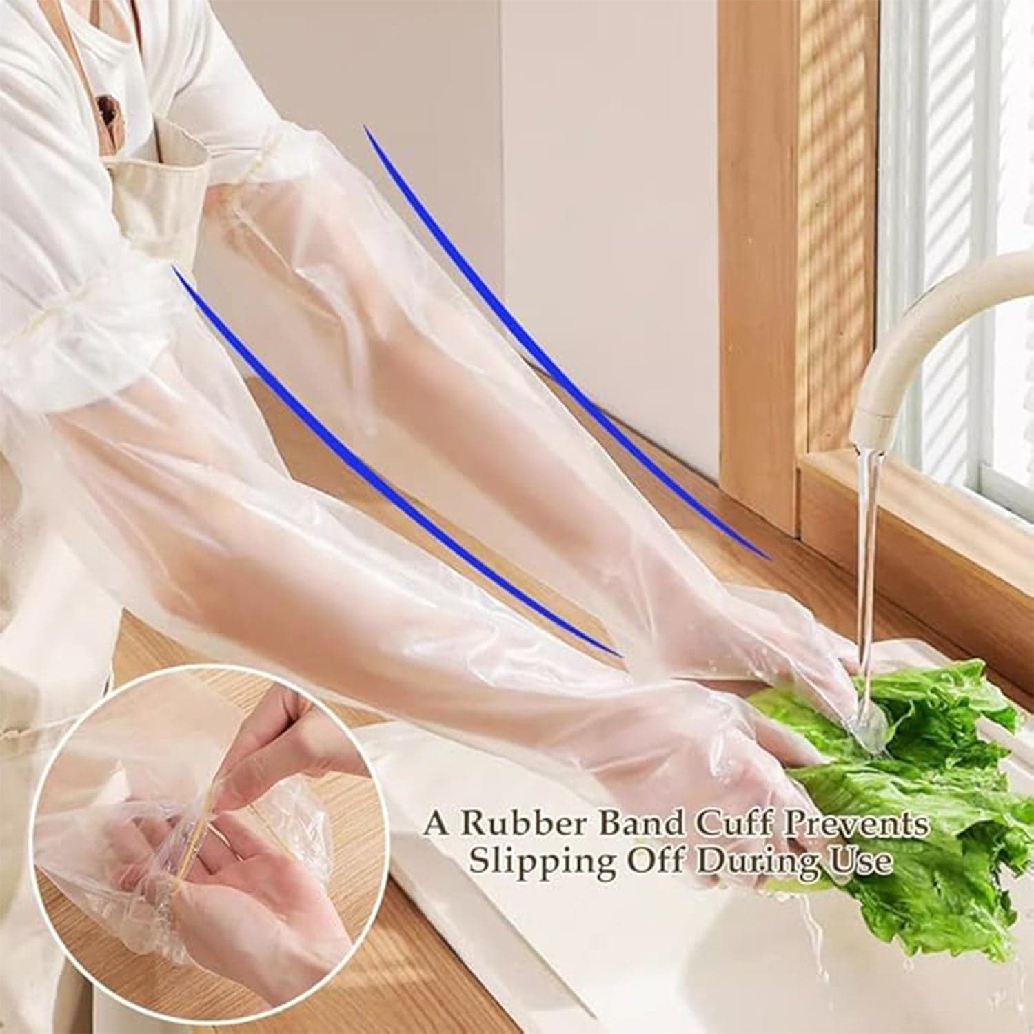 Disposable Plastic Gloves For Kitchen Food Handling (1 Pair) thumbnail 4