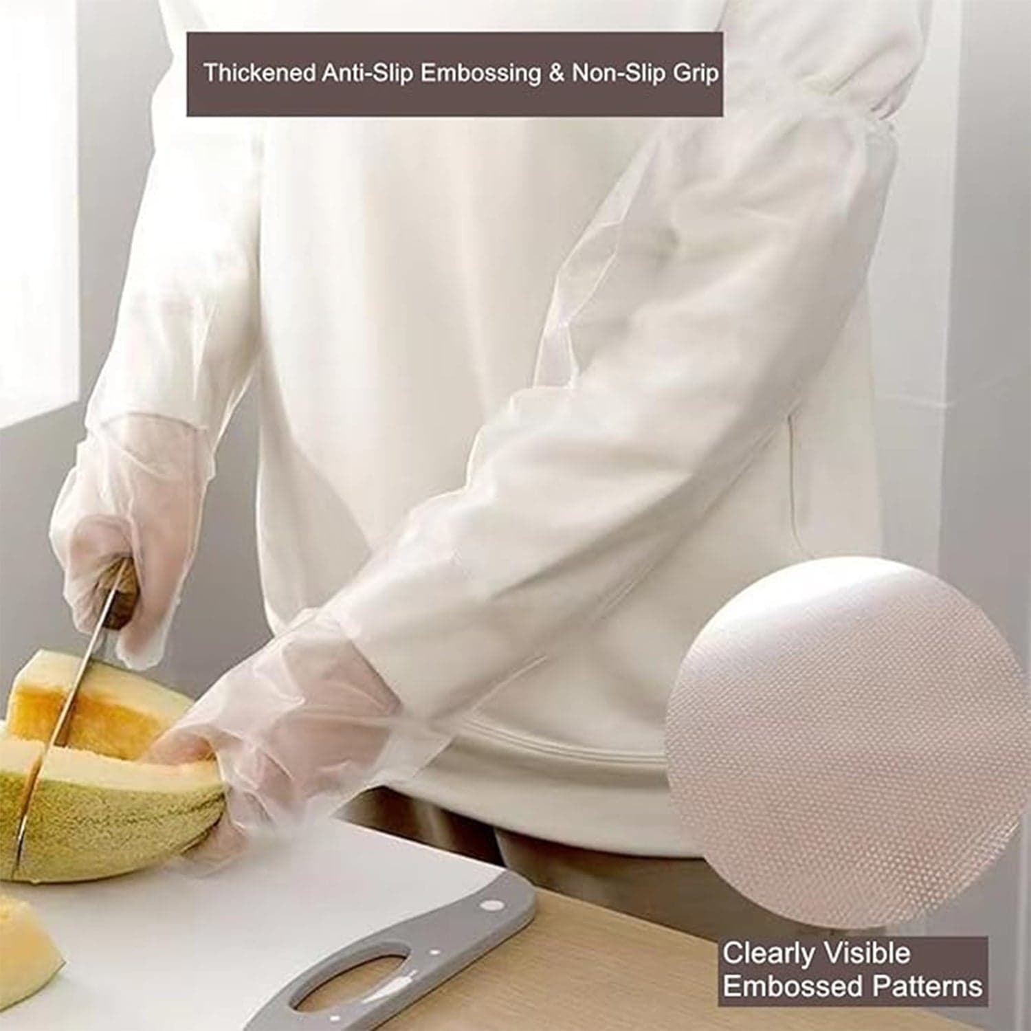 Disposable Plastic Gloves For Kitchen Food Handling (1 Pair) thumbnail 7