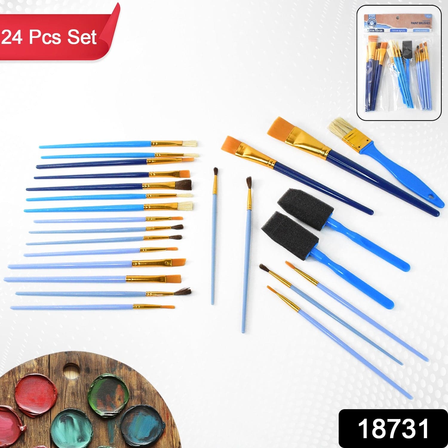Paint Brushes Set, Artist Paintbrushes (24 Pcs Set) thumbnail 2