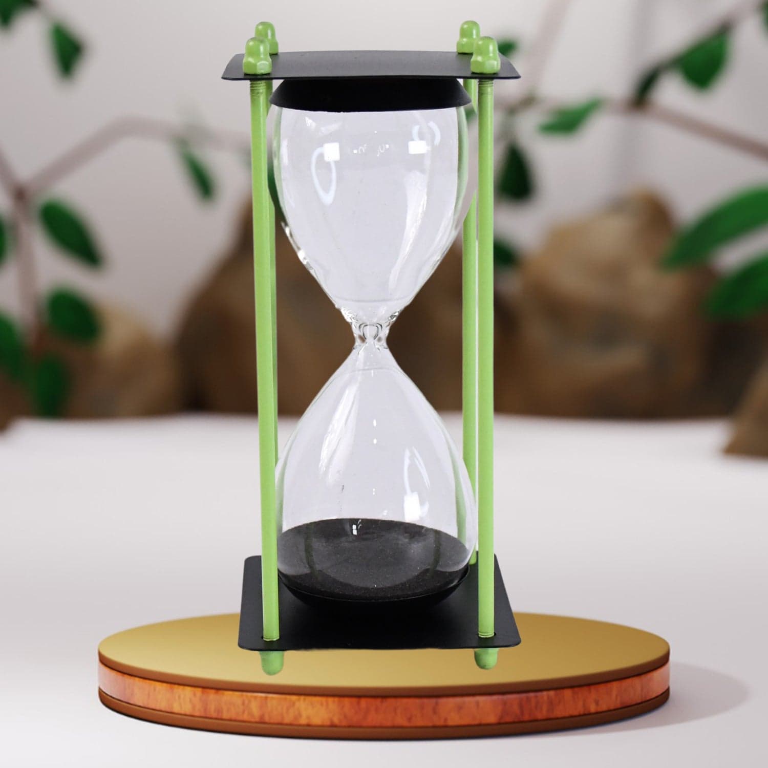 Glass & Stainless Steel Decorative Sand Timer 19 cm (1 Pc) (2 Minute Approx) thumbnail 3