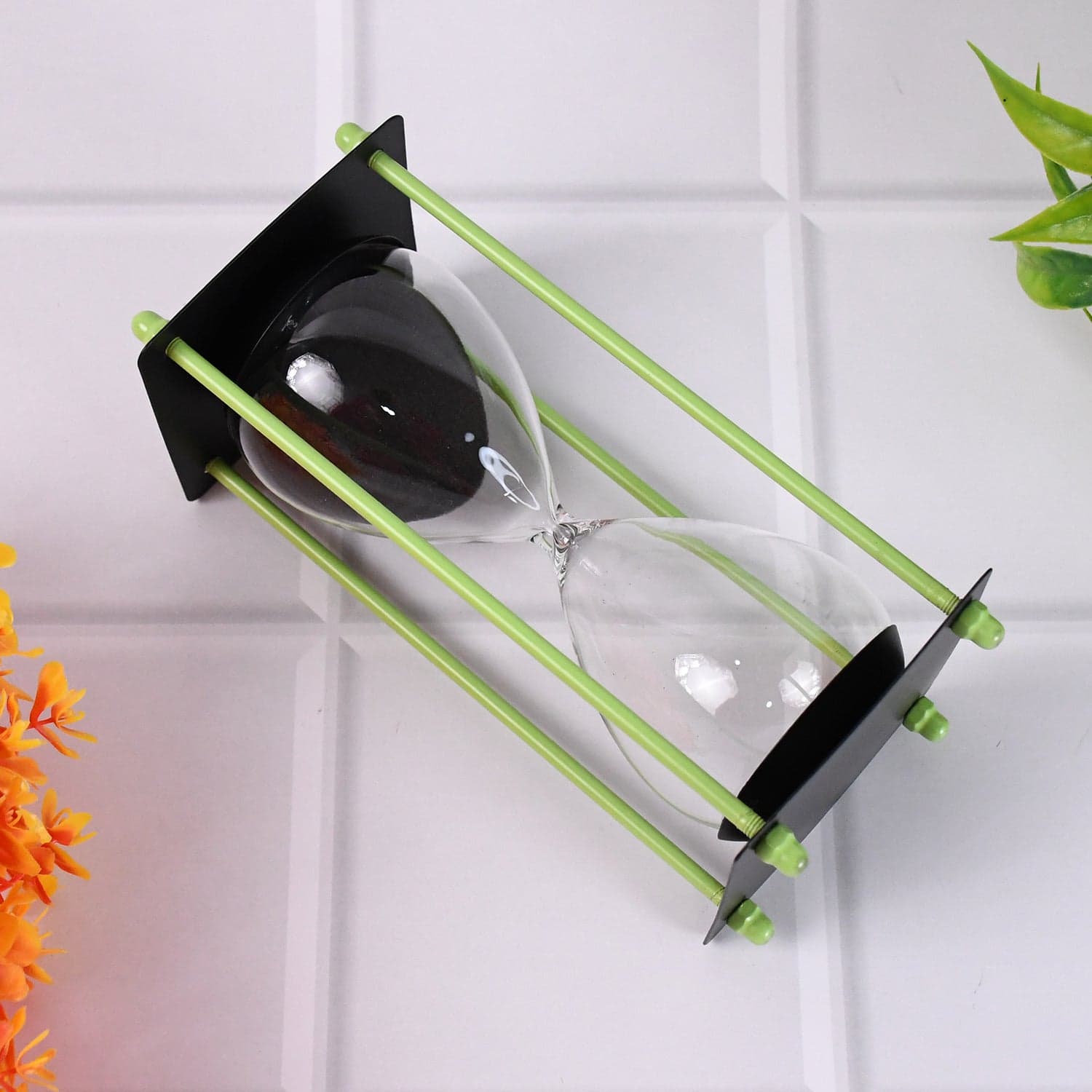 Glass & Stainless Steel Decorative Sand Timer 19 cm (1 Pc) (2 Minute Approx) thumbnail 5
