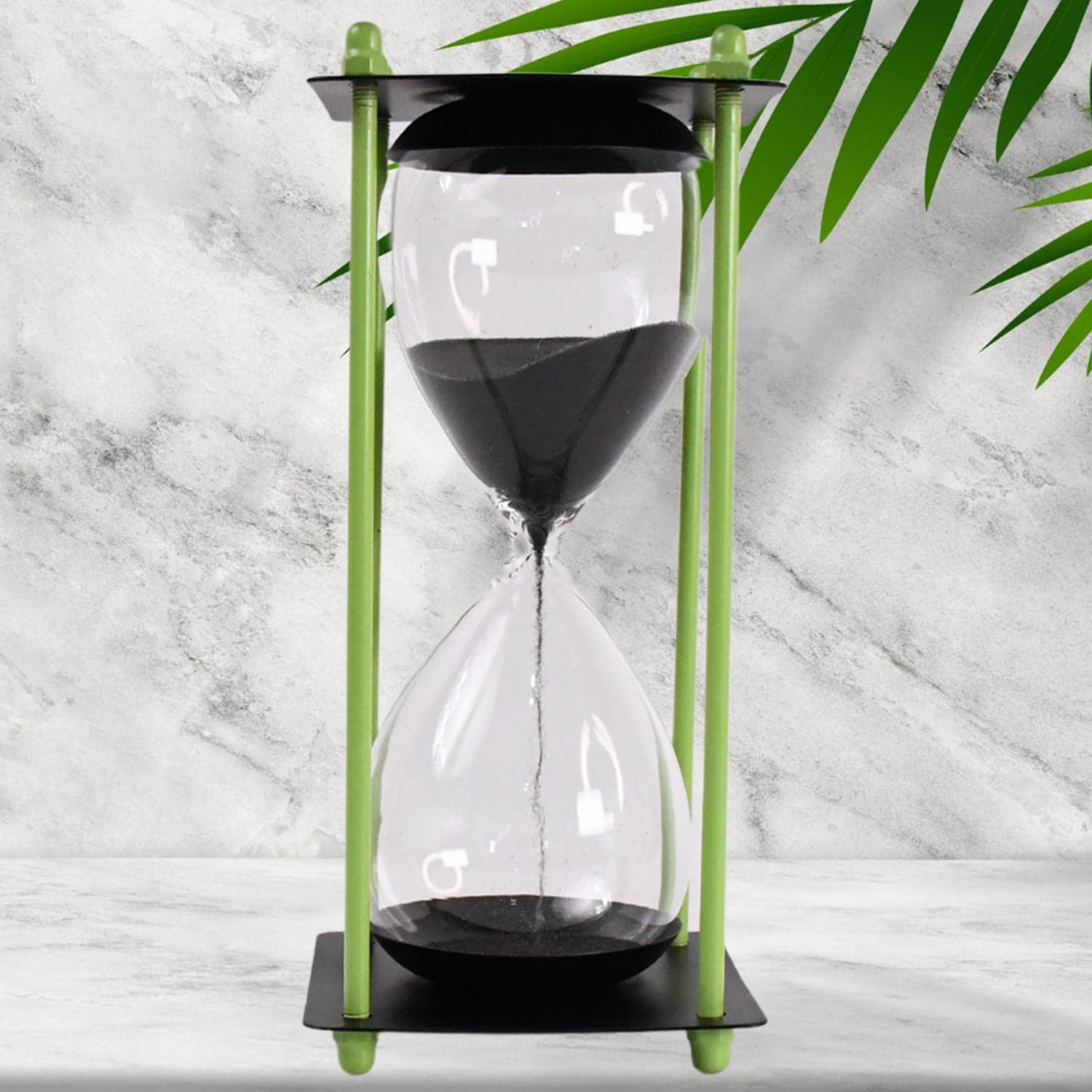 Glass & Stainless Steel Decorative Sand Timer 19 cm (1 Pc) (2 Minute Approx) thumbnail 7