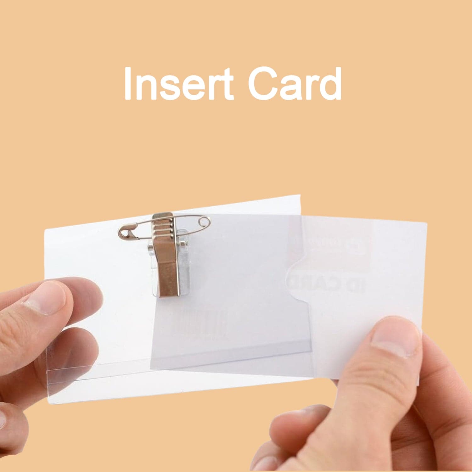 Plastic Transparent cardholders With Pin & Clip 90 mm x 60 mm (50 Pcs Set) thumbnail 6